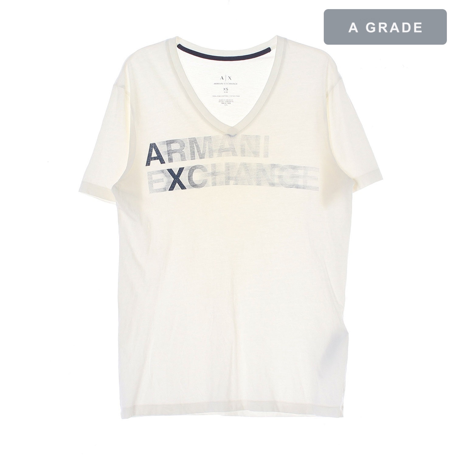 ARMANI EXCHANGE A/X 로고 프린팅 V넥 티셔츠 WOMAN-XS