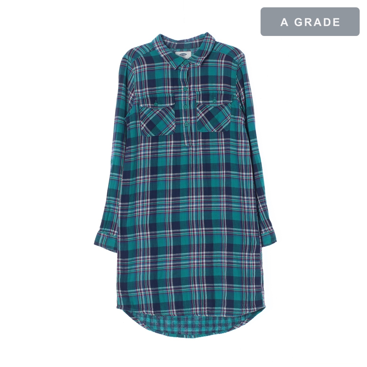 OLD NAVY 올드네이비 아카이브 셔링 디테일 코지 셔츠 원피스 KIDS-130