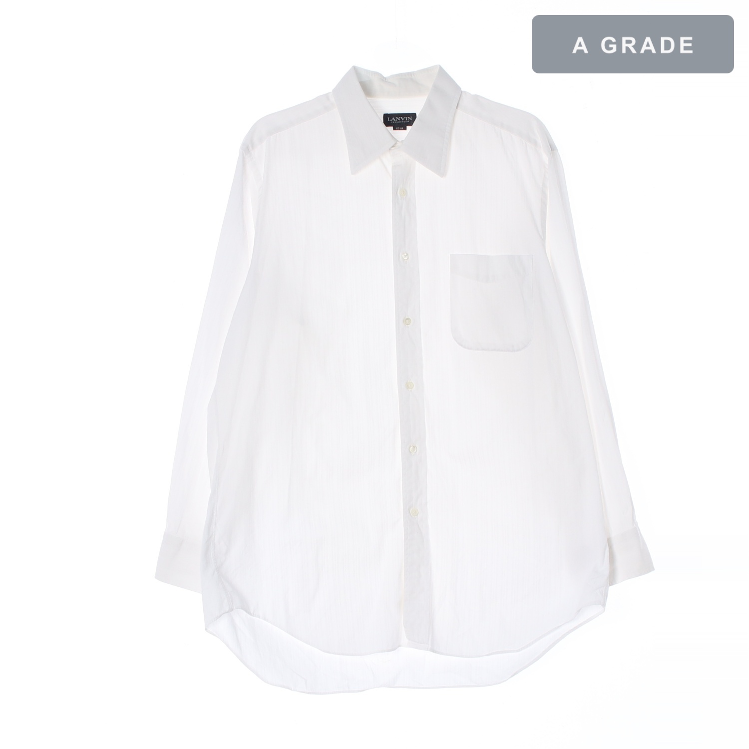 LANVIN 랑방 아카이브 언밸런스 화이트 코튼 셔츠 MAN-L