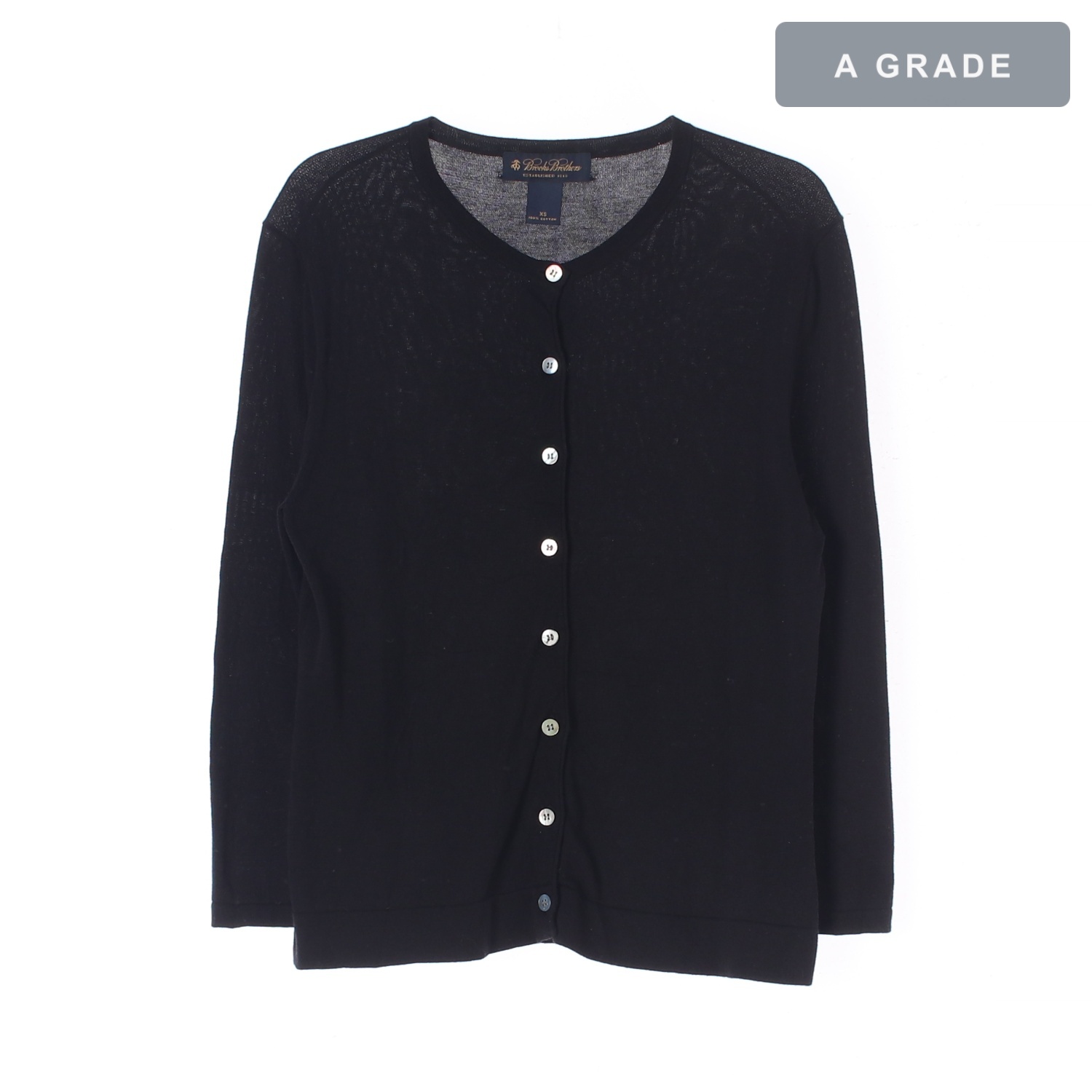 BROOKS BROTHERS 브룩스브라더스 프리미엄 파인 코튼 헤리티지 크루넥 버튼 가디건 WOMAN-XS