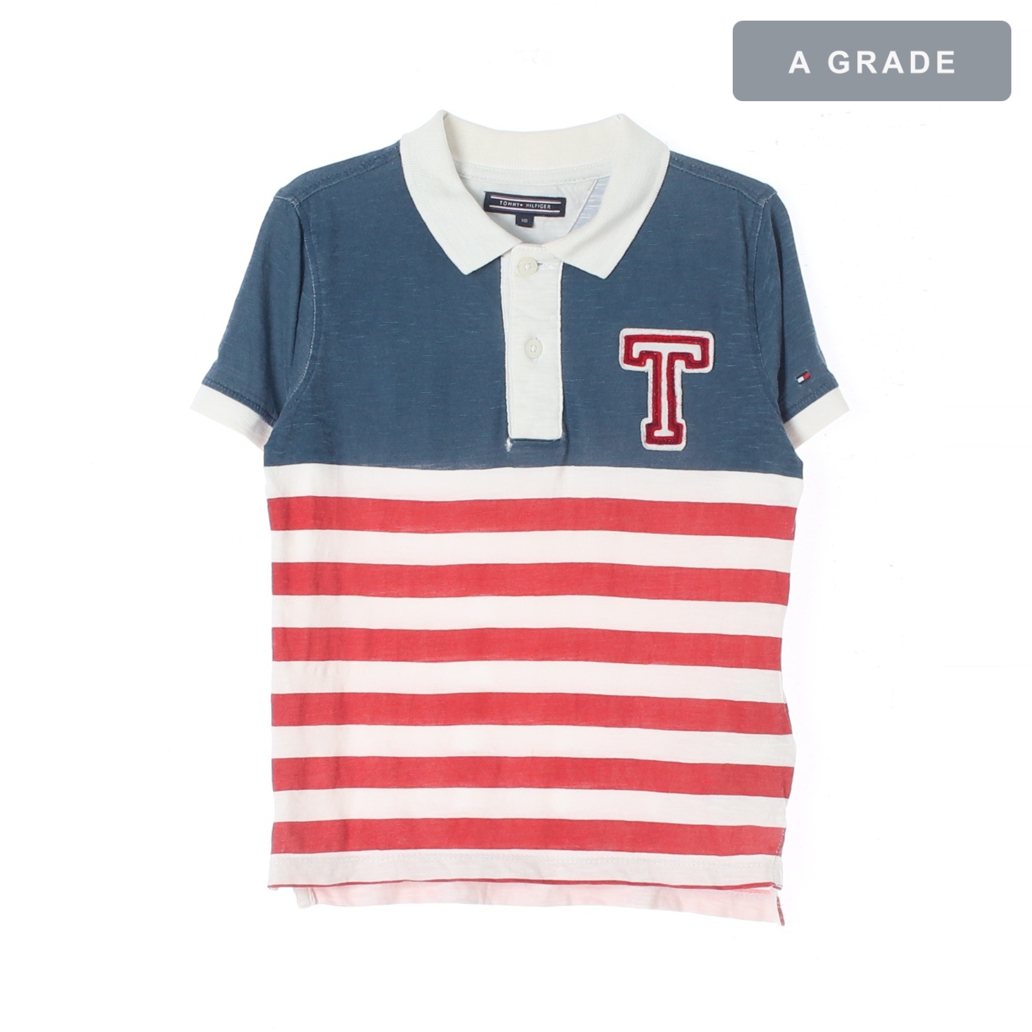 TOMMY HILFIGER 타미힐피거 스트라이프 자수 폴로 티셔츠 KIDS-110