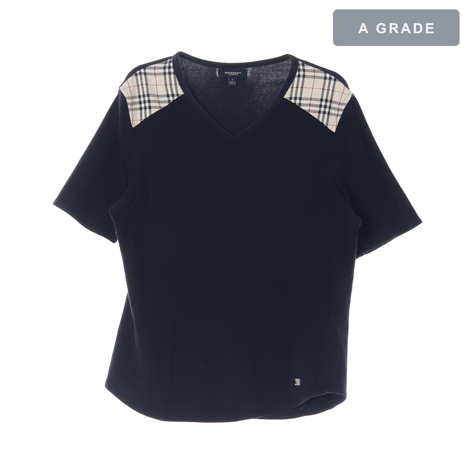 BURBERRY 버버리 노바체크 포인트 코튼 스판덱스 티셔츠 WOMAN-L