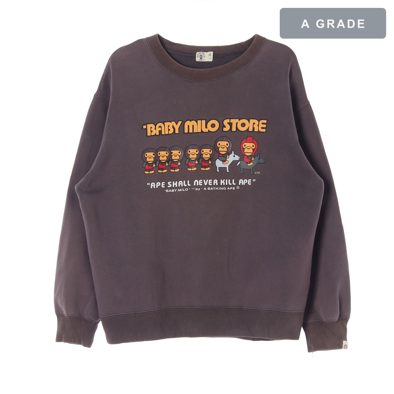 BAPE 베이프 아카이브 시그니처 로고 라운드 코튼 맨투맨 WOMAN-M