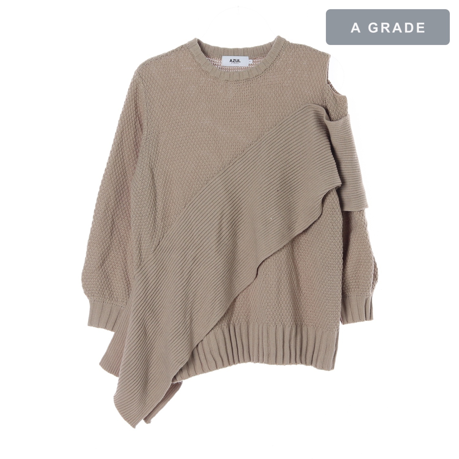 AZUL BY MOUSSY 아즈 숄더 드레이핑 니트 스웨터 WOMAN-FREE
