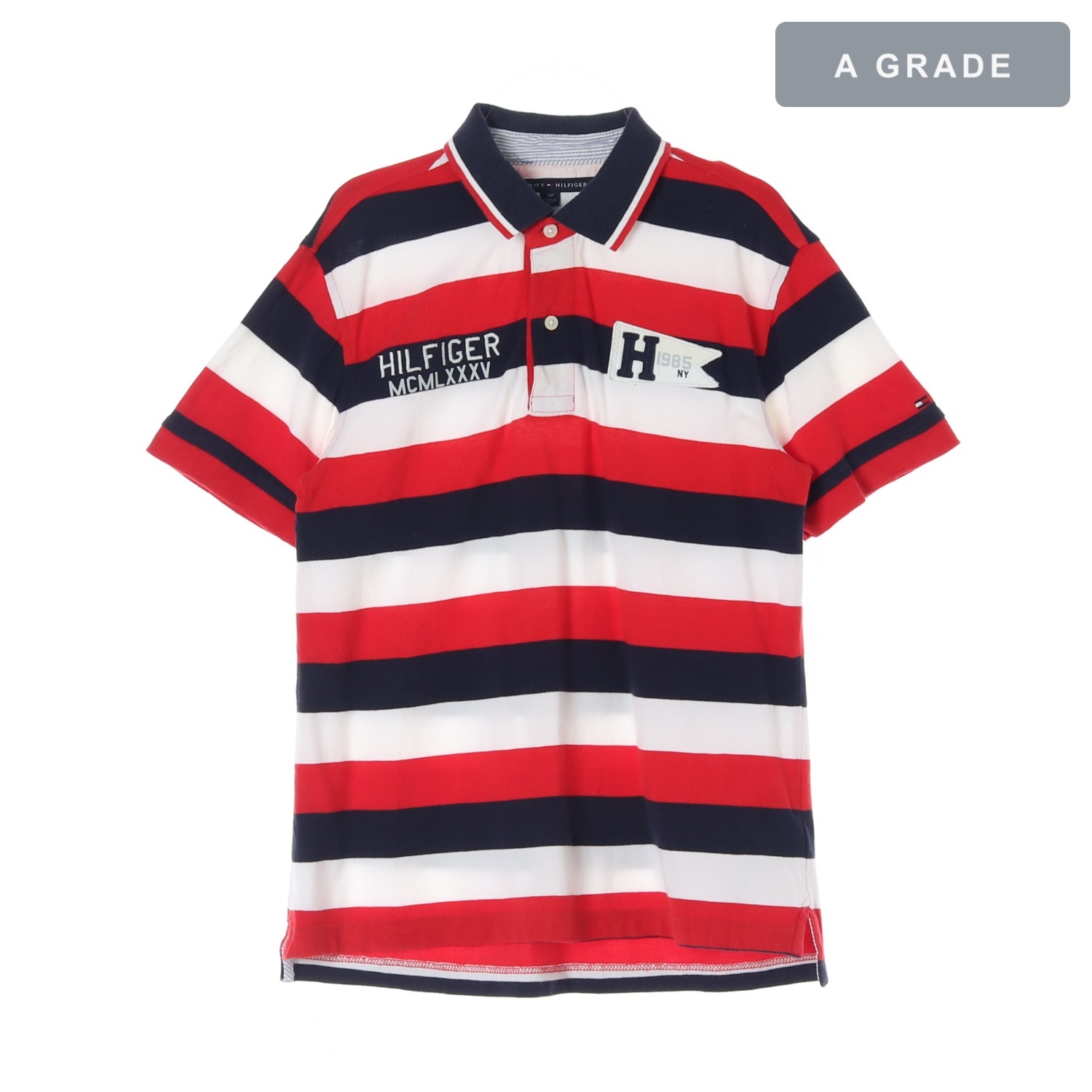 TOMMY HILFIGER 타미힐피거 스트라이프 카라 반팔 티셔츠 WOMAN-S