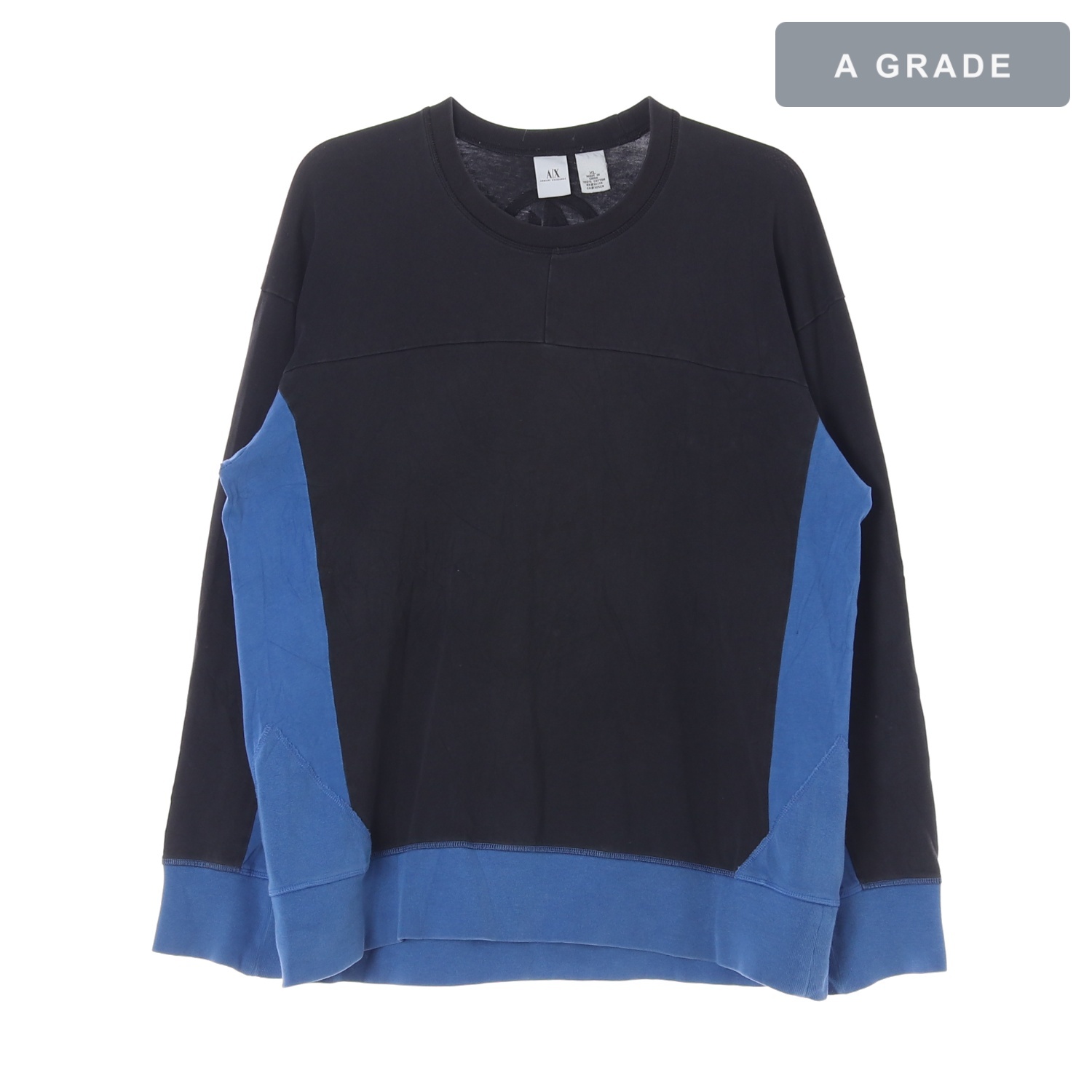 ARMANI EXCHANGE 아르마니 익스체인지 배색 블랙 블루 스웨트셔츠 MAN-XL