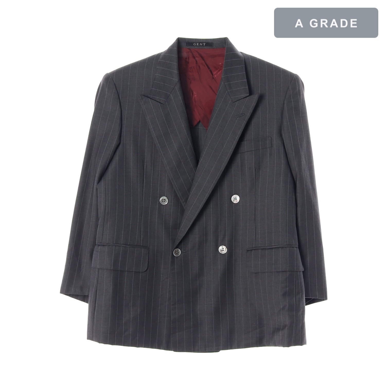 ERMENEGILDO ZEGNA 스트라이프 더블 브레스티드 블레이저 MAN-M