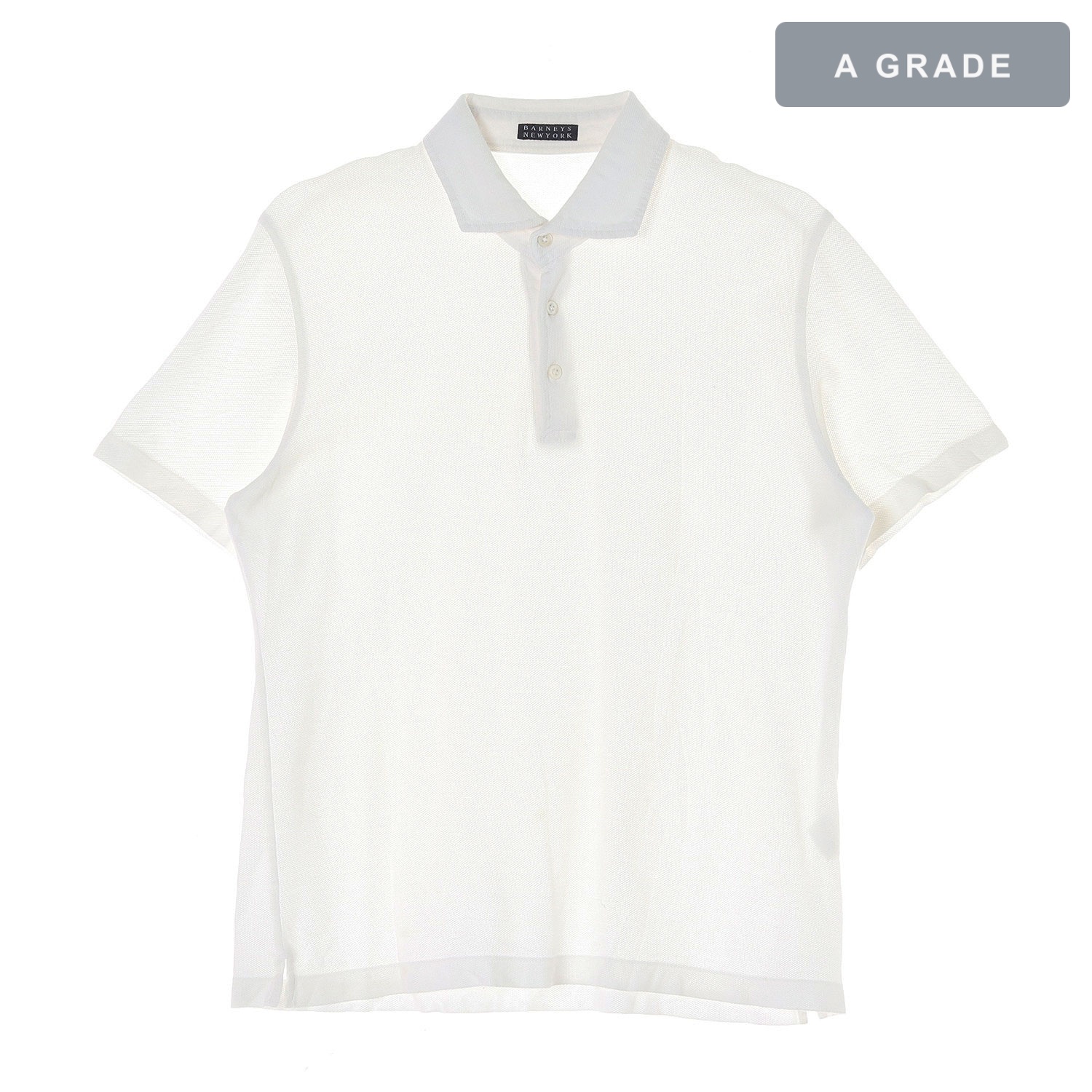 BARNEYS 바니스뉴욕 화이트 피케 카라 반팔 폴로셔츠 MAN-L