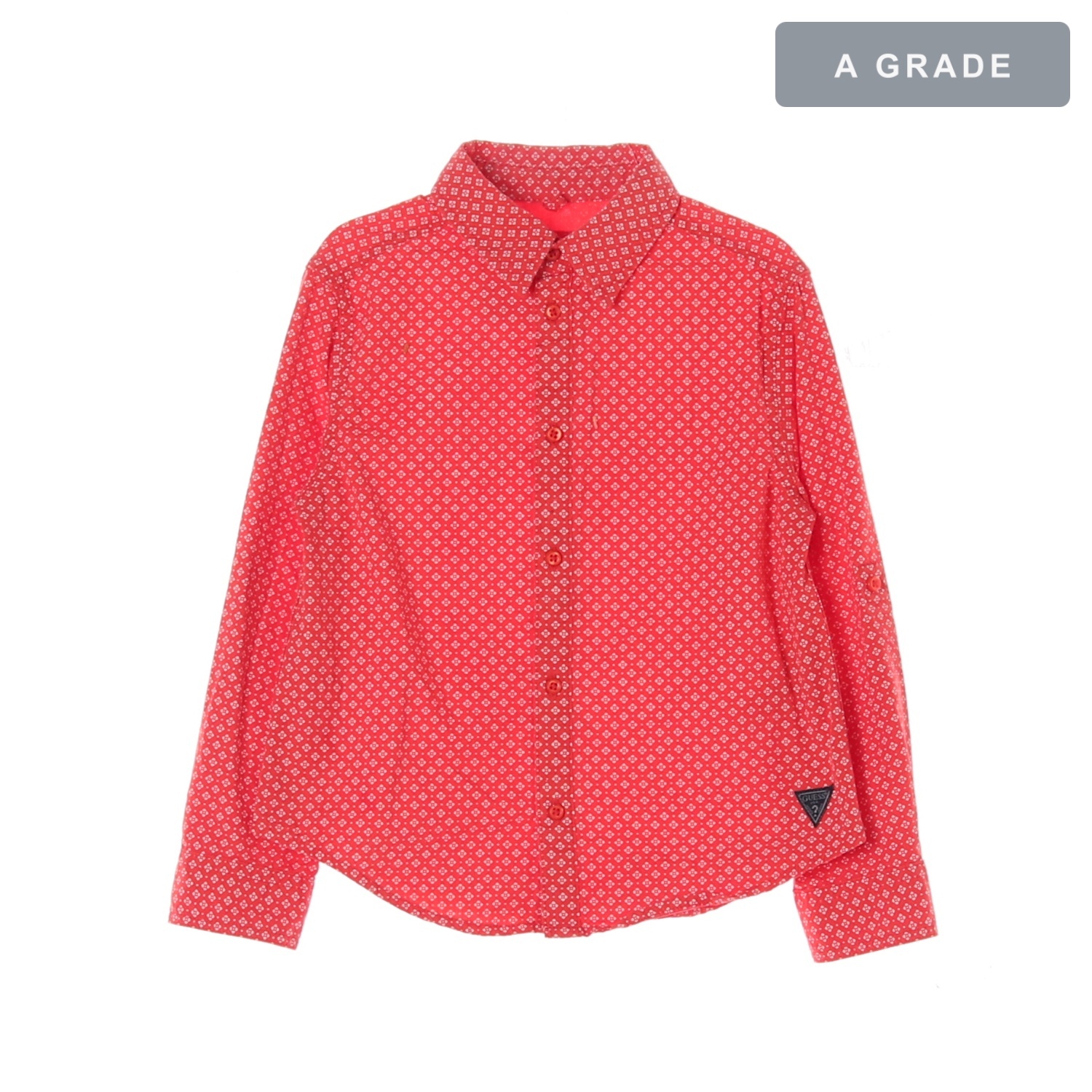 GUESS 게스 패턴 레드 긴팔 셔츠 KIDS-95