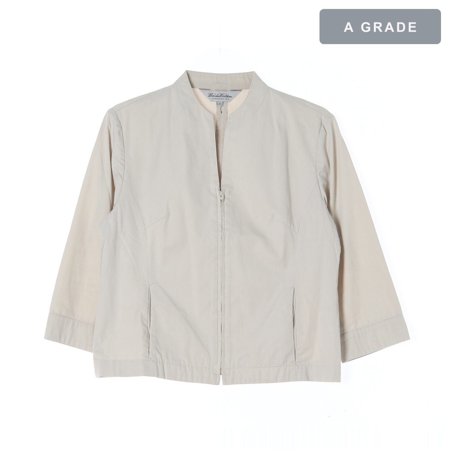 BROOKS BROTHERS 브룩스브라더스 베이지 집업 7부 재킷 WOMAN-M