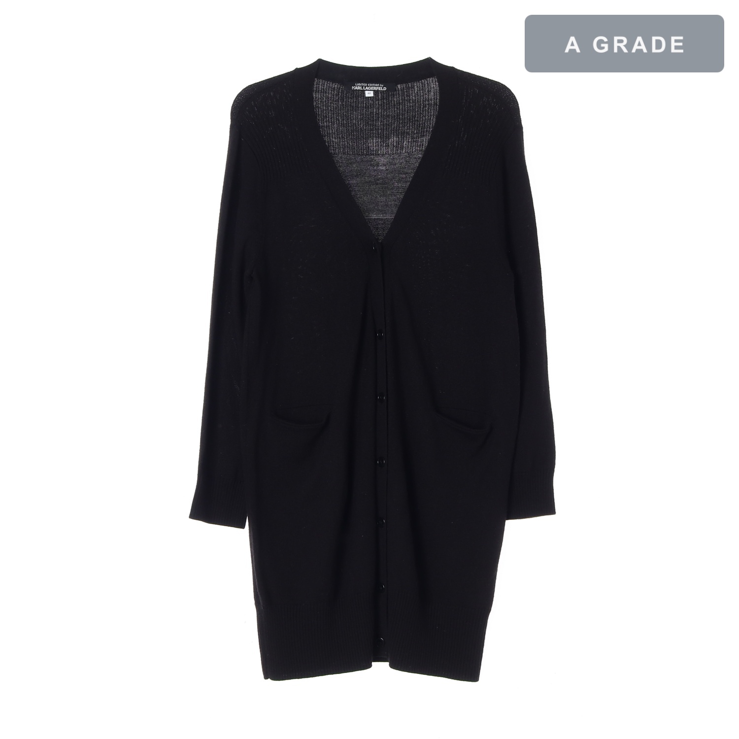 KARL LAGERFELD 칼라거펠트 리미티드 에디션 딥 브이넥 롱 니트 가디건 WOMAN-S
