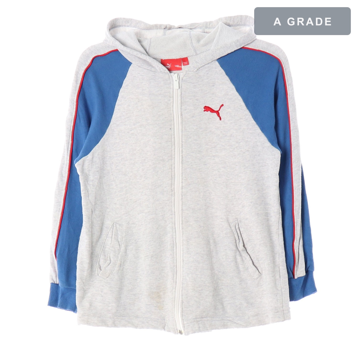 PUMA 퓨마 컬러블록 풀집업 후드 맨투맨 KIDS-140
