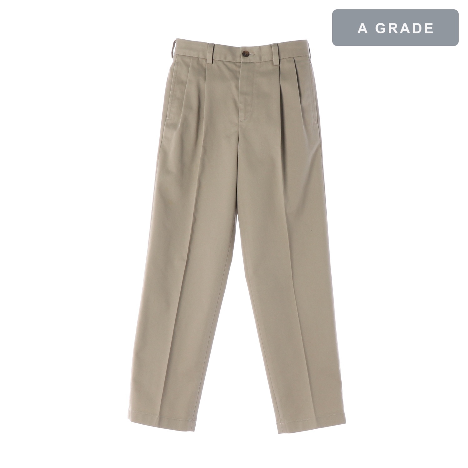 BROOKS BROTHERS 브룩스브라더 베이지 플리츠 코튼 슬랙스 팬츠 MAN-XS