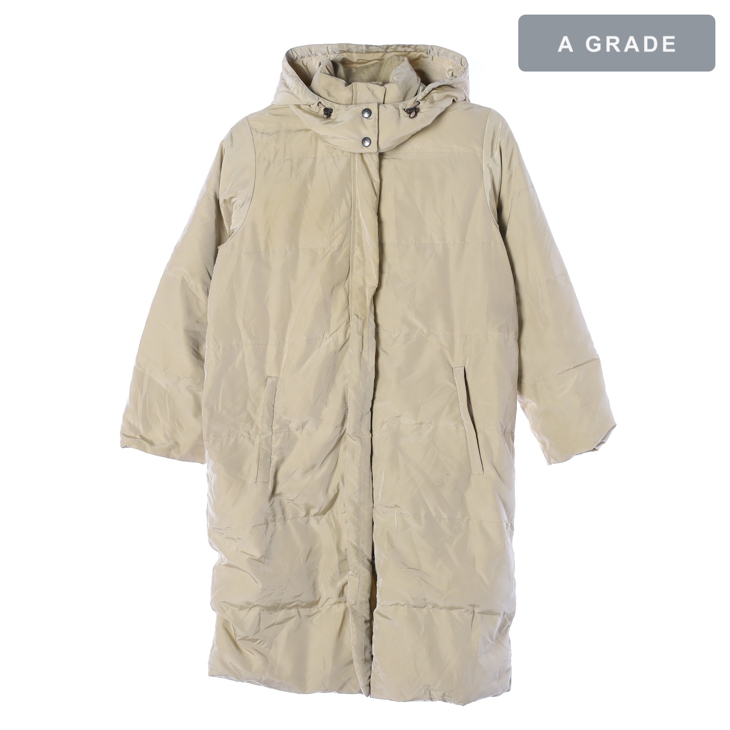 MAXMARA WEEKEND 막스마라 위켄드 프리미엄 구스다운 미니멀 후디드 롱 패딩 코트 WOMAN-M
