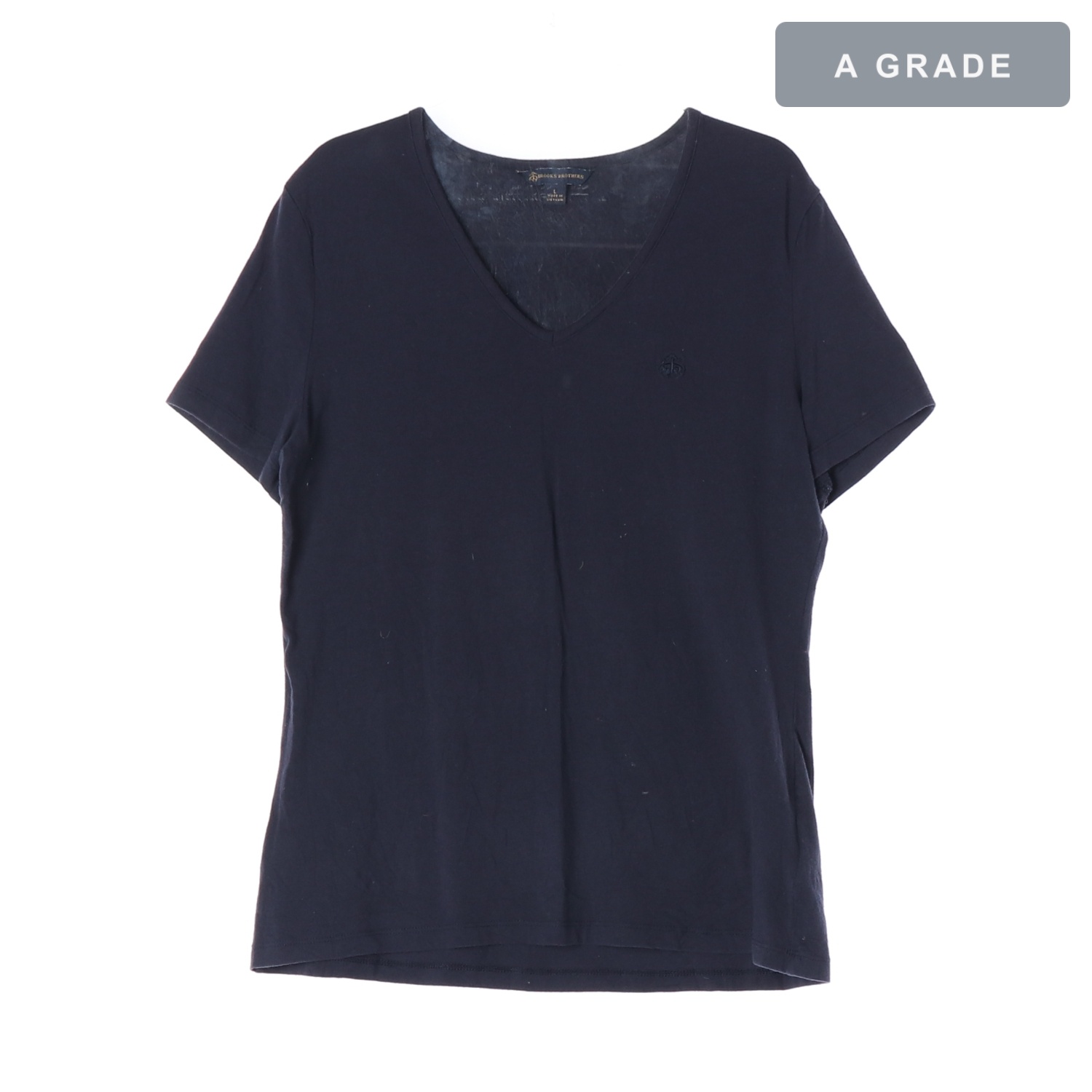 BROOKS BROTHERS 브룩스브라더스 로고 자수 브이넥 반팔 티셔츠 WOMAN-L