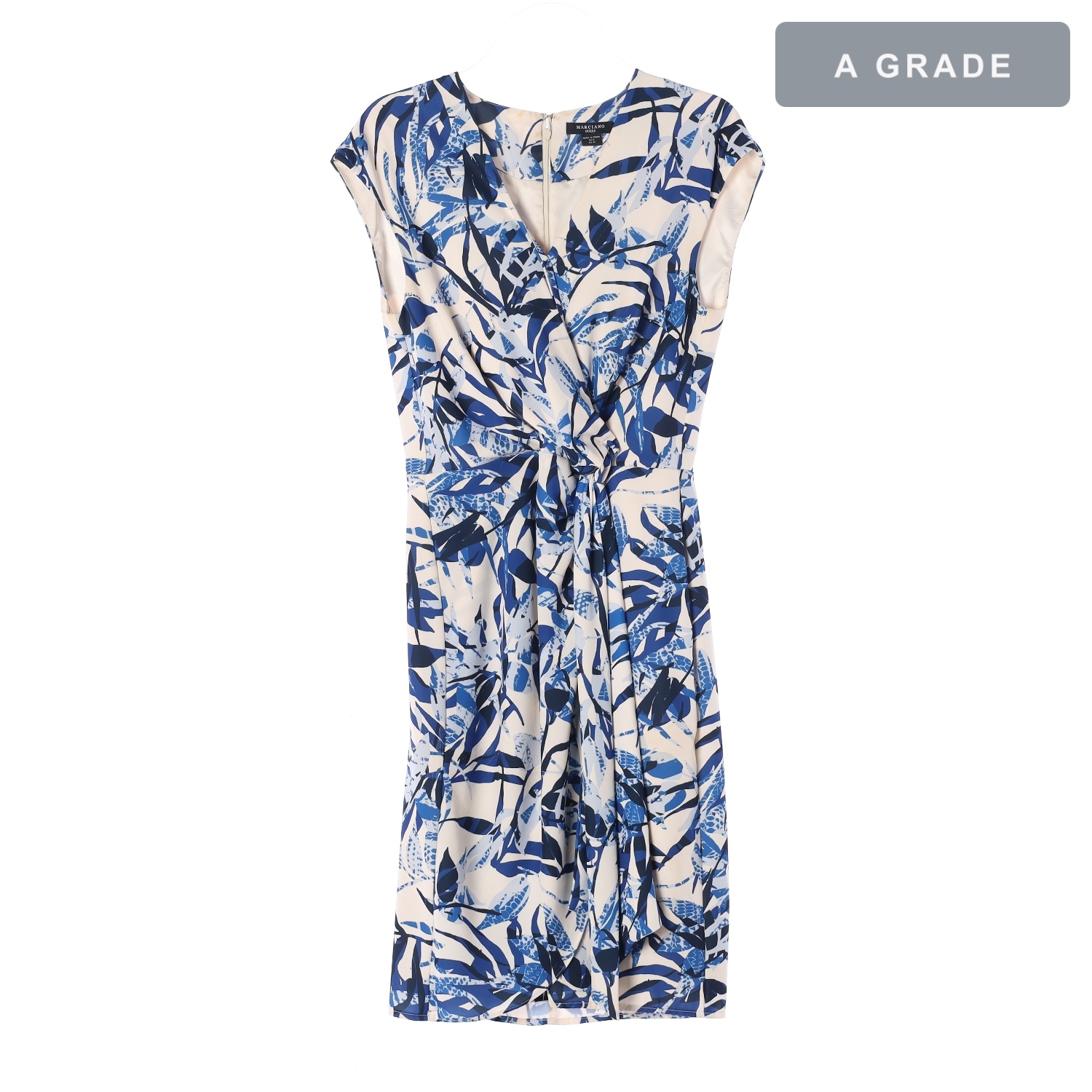 MARCIANO by GUESS 마르시아노 블루 리프 패턴 랩 원피스 WOMAN-S