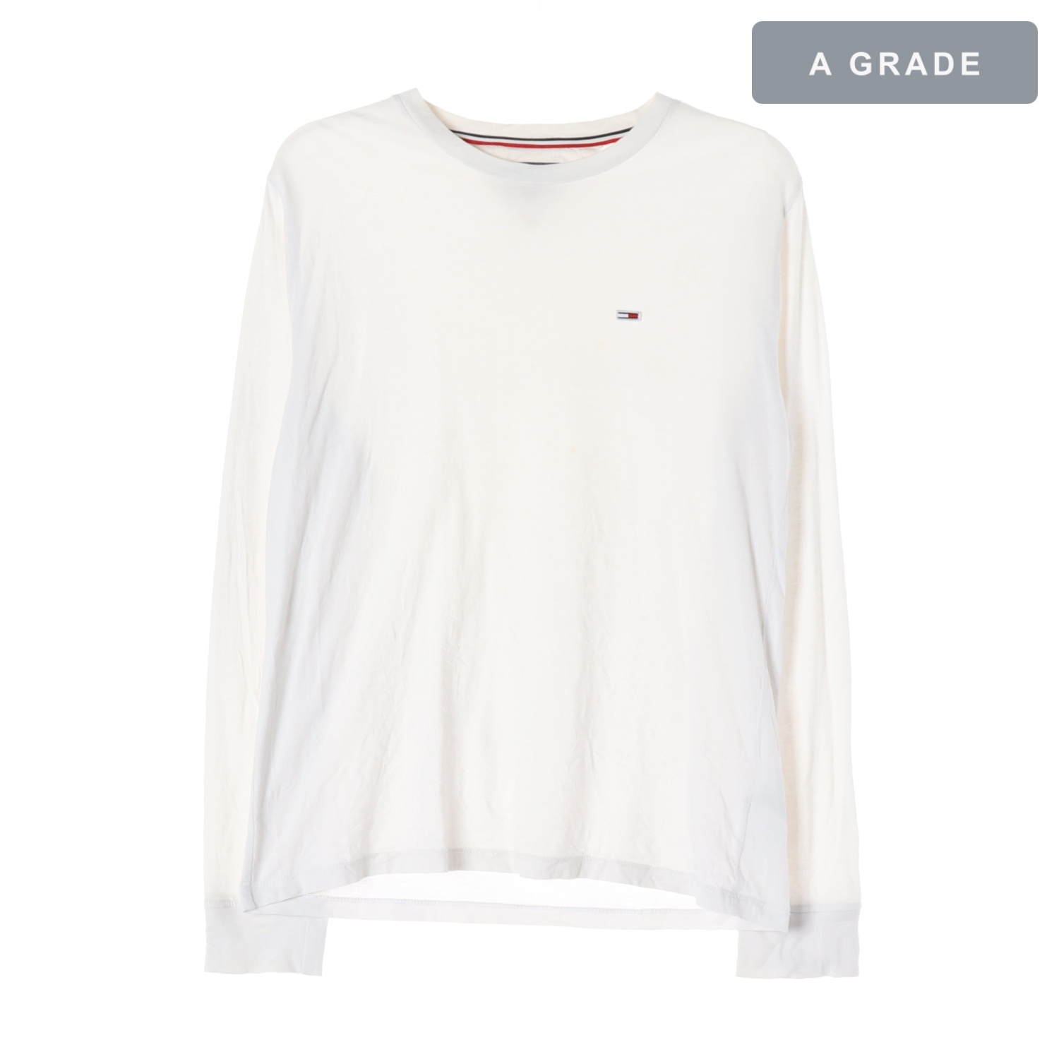 TOMMY JEANS 타미진스 시그니처 플래그 자수 로고 코튼 롱슬리브 티셔츠 MAN-M