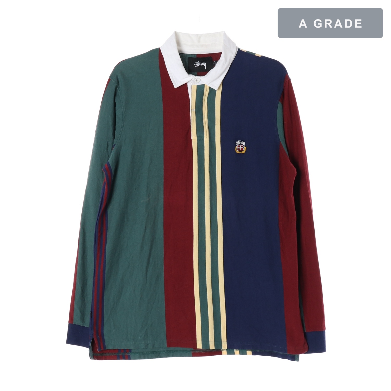 STUSSY 스투시 멀티 스트라이프 엠블럼 럭비 셔츠 MAN-L