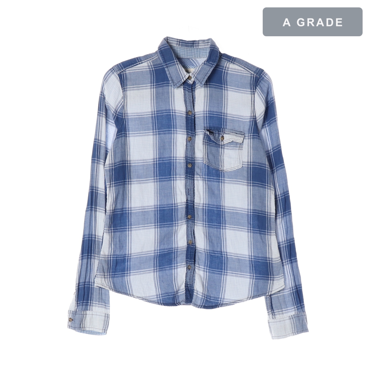 ABERCROMBIE 아베크롬비 블루 체크 셔츠 MAN-M