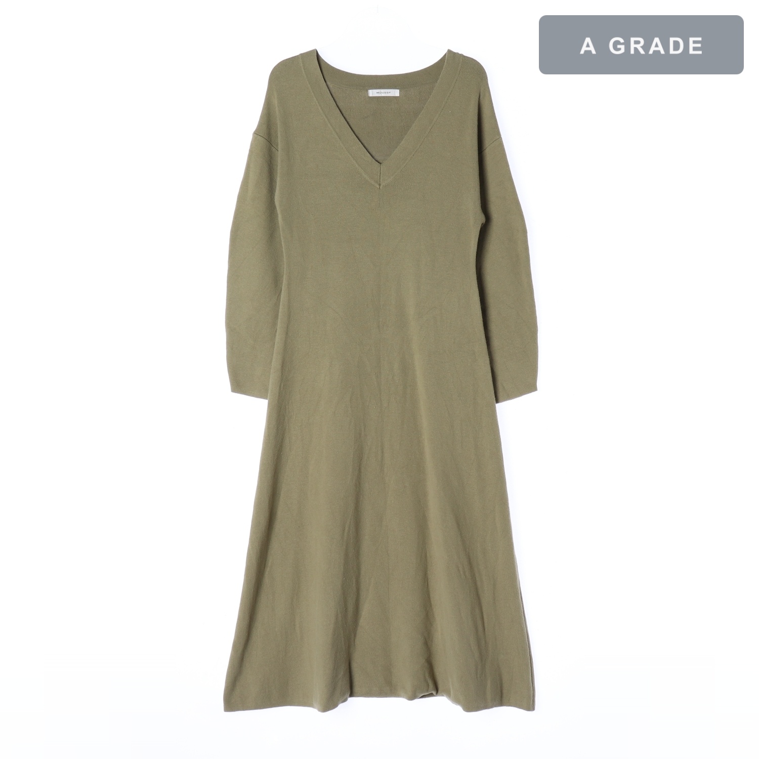 MOUSSY 무시 V넥 니트 롱 원피스 WOMAN-FREE