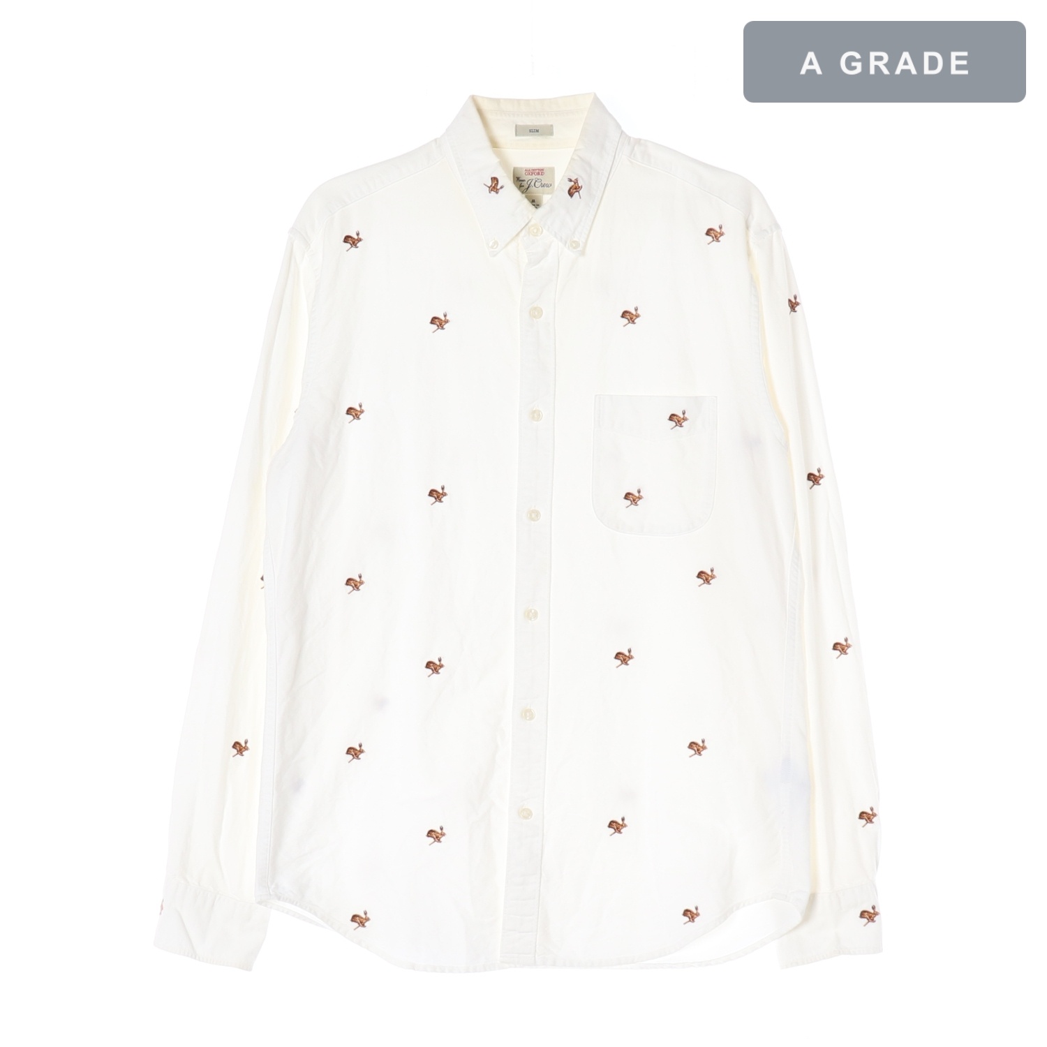 J.CREW 제이크루 래빗 자수 코튼 옥스포드 셔츠 MAN-S