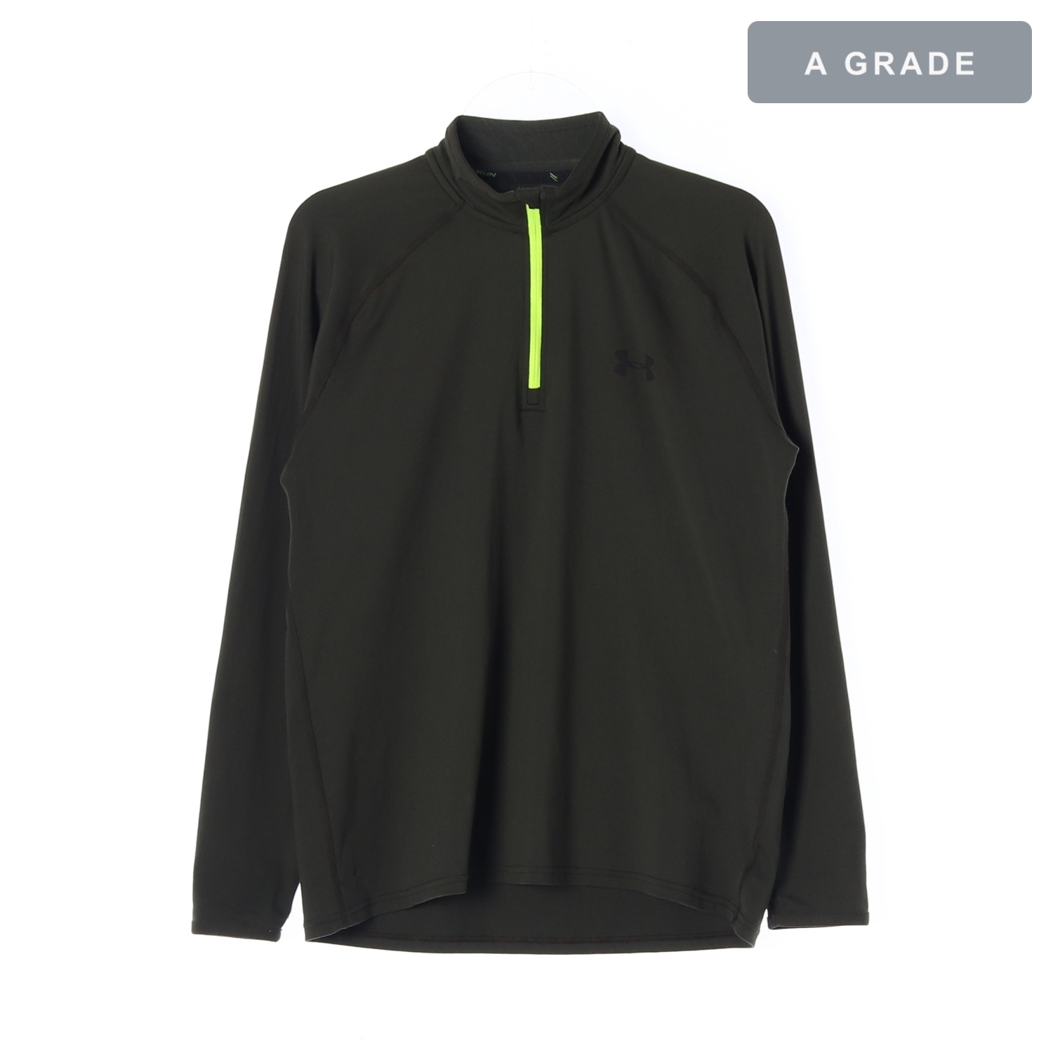 UNDERARMOUR 언더아머 블랙 로고 포인트 1/4집업 기능성 티셔츠 MAN-M