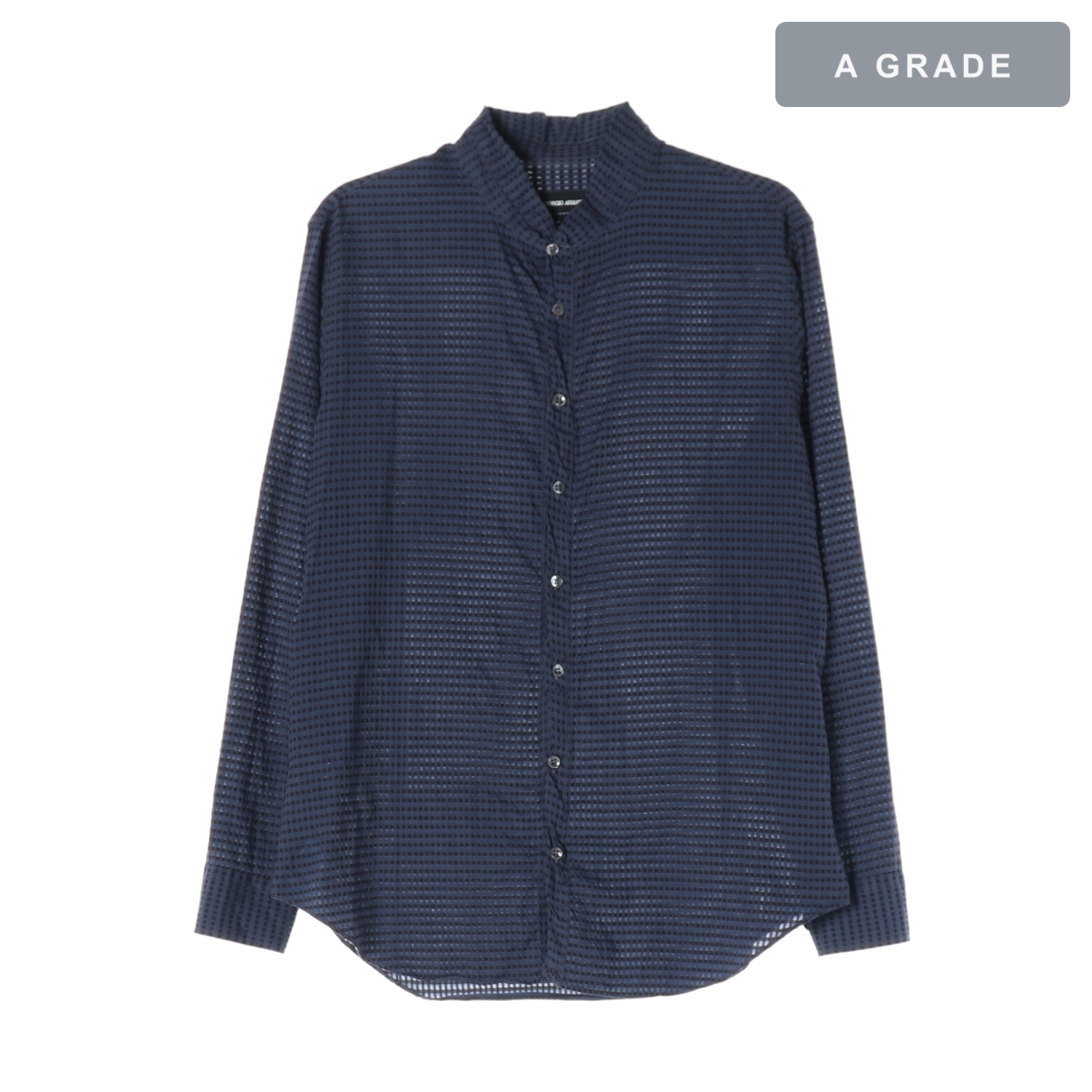 GIORGIO ARMANI 조르지오 아르마니 네이비 체크 패턴 셔츠 MAN-M