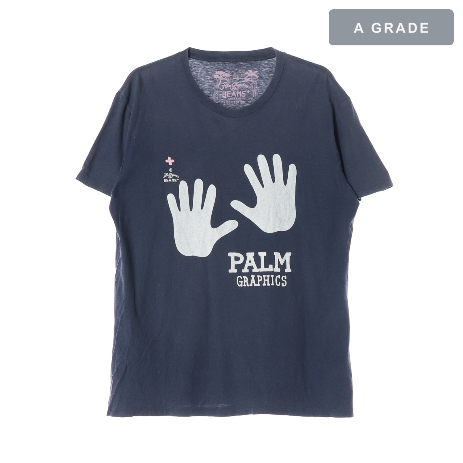 BEAMS 빔즈 x PALM GRAPHICS 팜 그래픽스 아카이브 서프 아트 핸드 프린팅 티셔츠 MAN-L