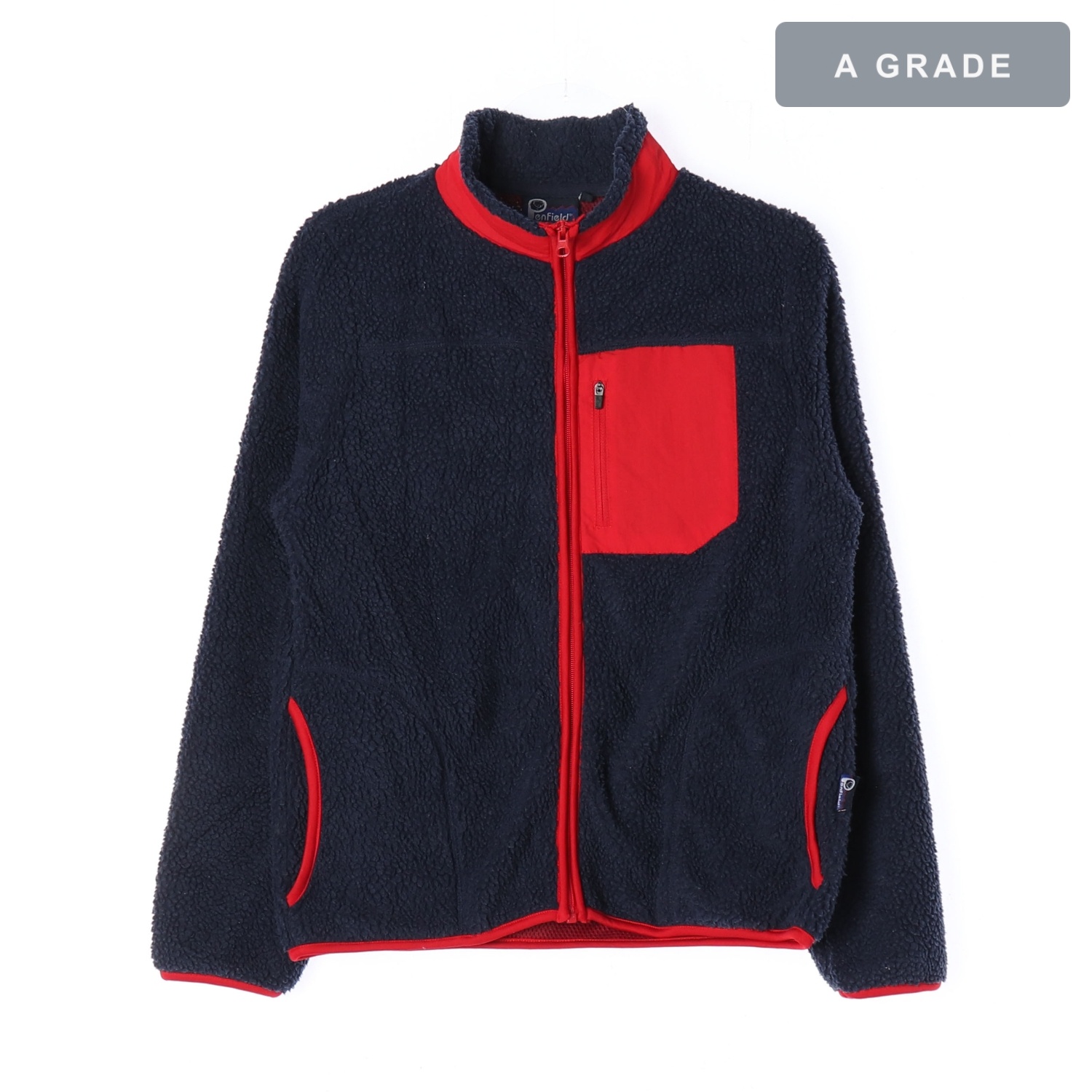 PENFIELD 펜필드 네이비 레드 포인트 집업 플리스 재킷 WOMAN-M