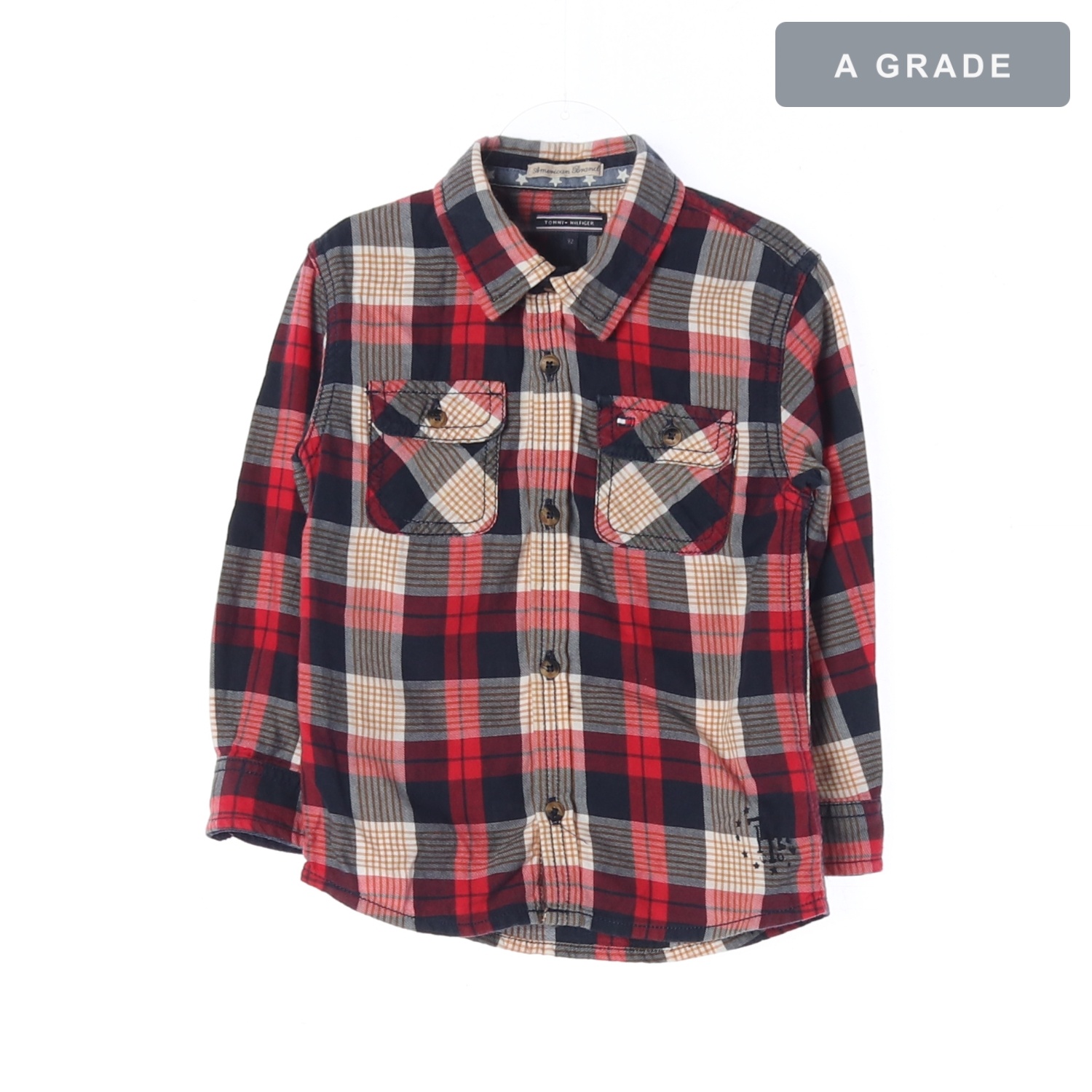 TOMMY HILFIGER 타미힐피거 체크 포켓 셔츠 KIDS-90