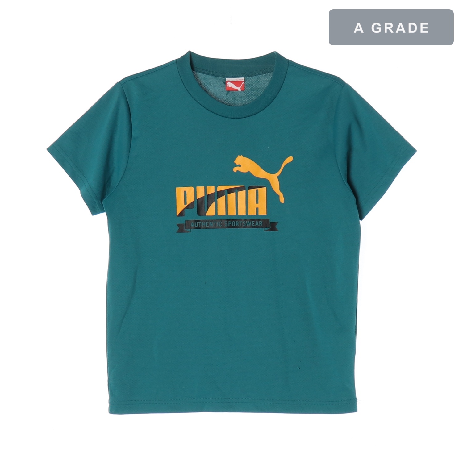 PUMA 퓨마 로고 프린팅 그린 티셔츠 KIDS-140