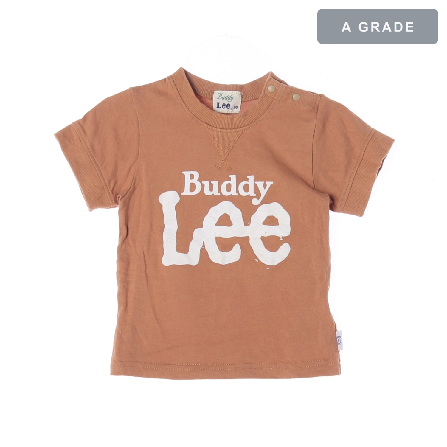 Buddy Lee 버디리 캐주얼 브라운 반팔 티셔츠 KIDS-90