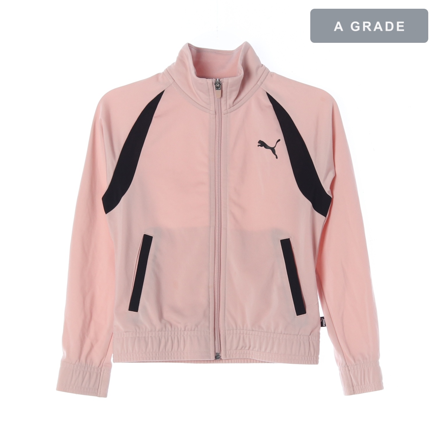 PUMA 퓨마 핑크 블랙 포인트 집업 재킷 KIDS-140