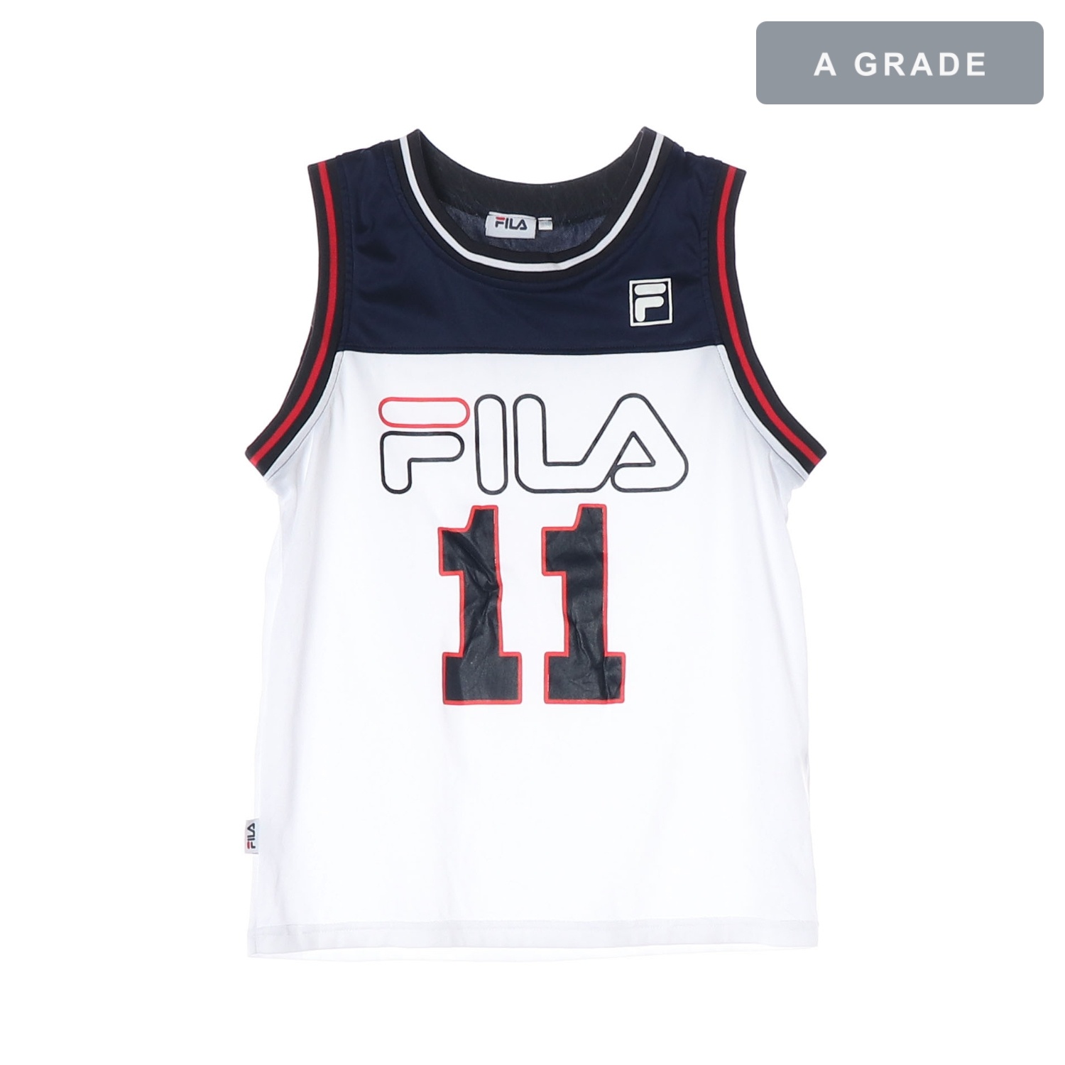 FILA 필라 화이트 로고 라인 캐미솔 KIDS-160