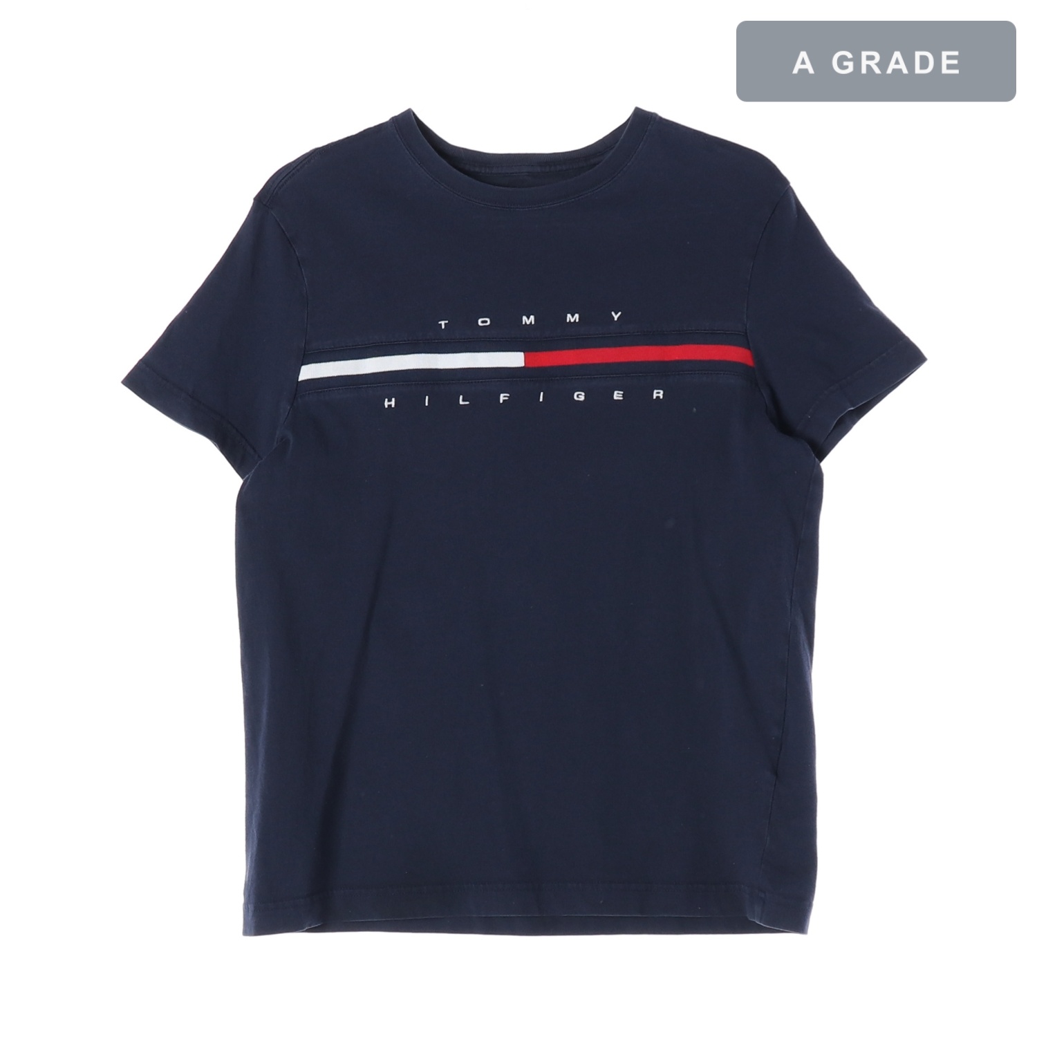 TOMMY HILFIGER 타미힐피거 네이비 스트라이프 반팔 티셔츠 WOMAN-L