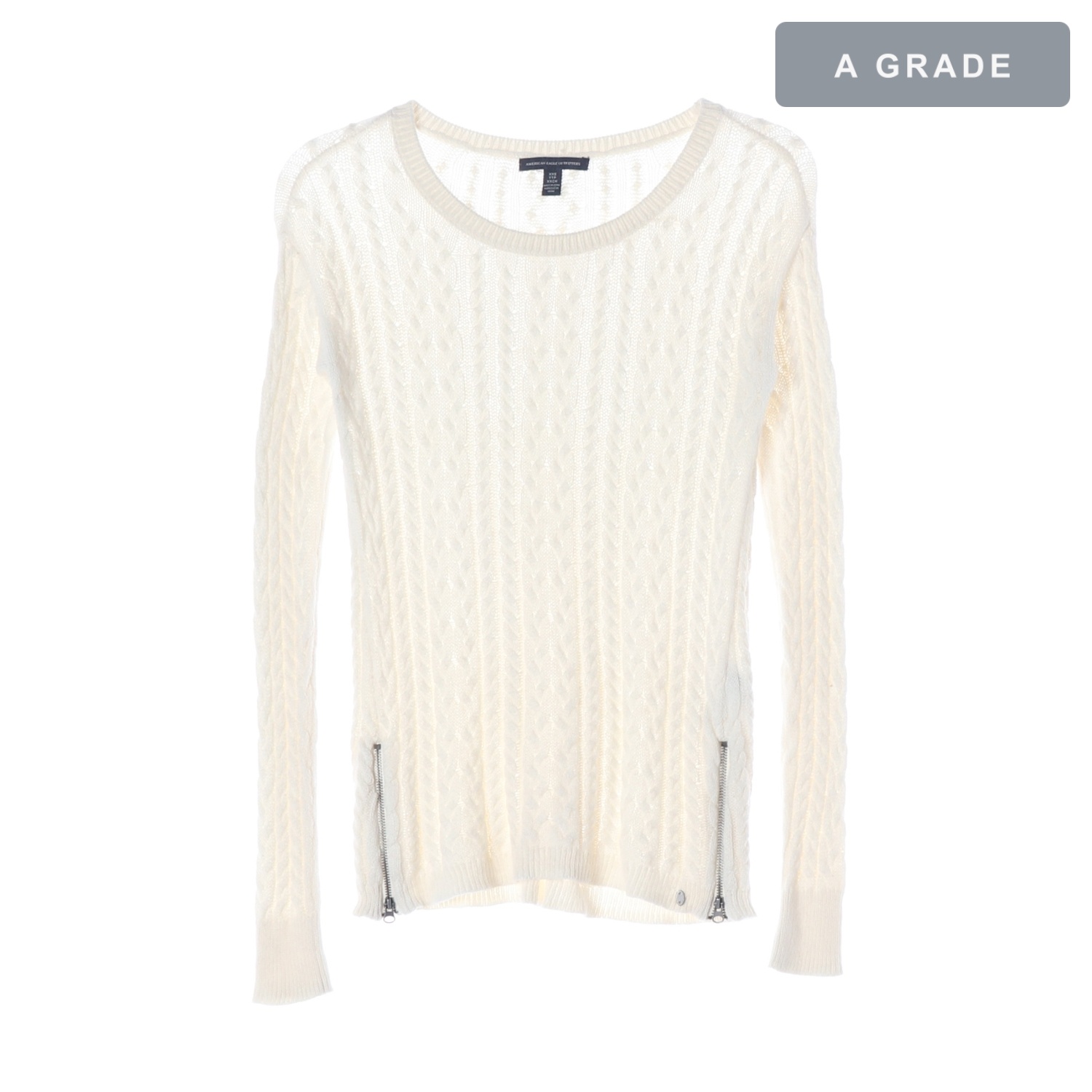 AMERICAN EAGLE OUTFITTERS 아메리칸이글 케이블 니트 스웨터 크림 WOMAN-XXS