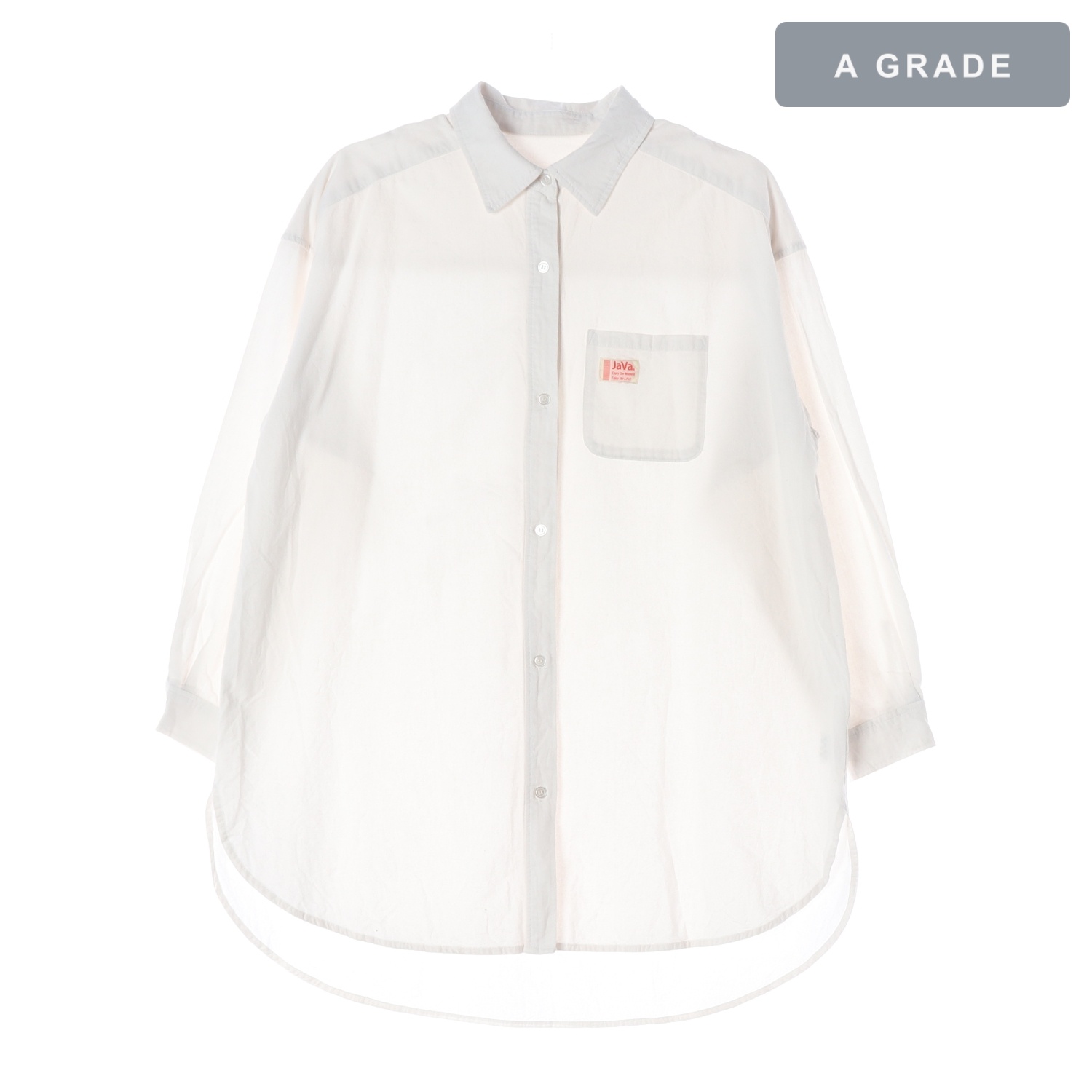 JAVA 자바 화이트 코튼 셔츠 WOMAN-L
