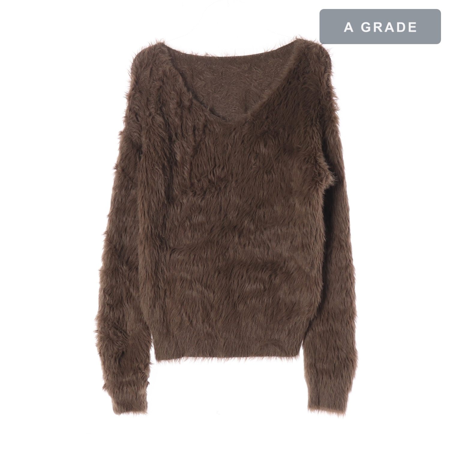 AZUL BY MOUSSY 아줄 브라운 퍼 니트 스웨터 WOMAN-M