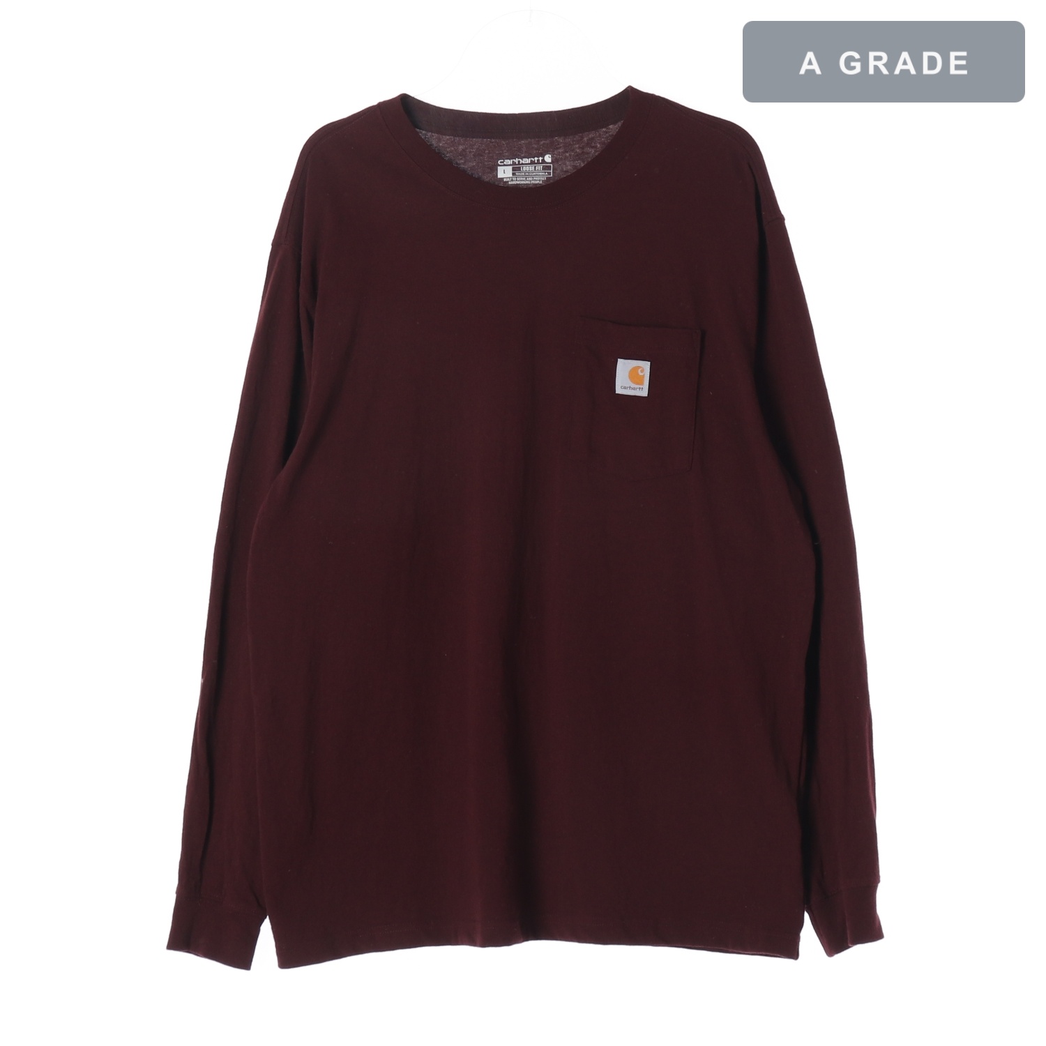 CARHARTT 칼하트 포켓 긴팔 티셔츠 버건디 캐주얼 MAN-L