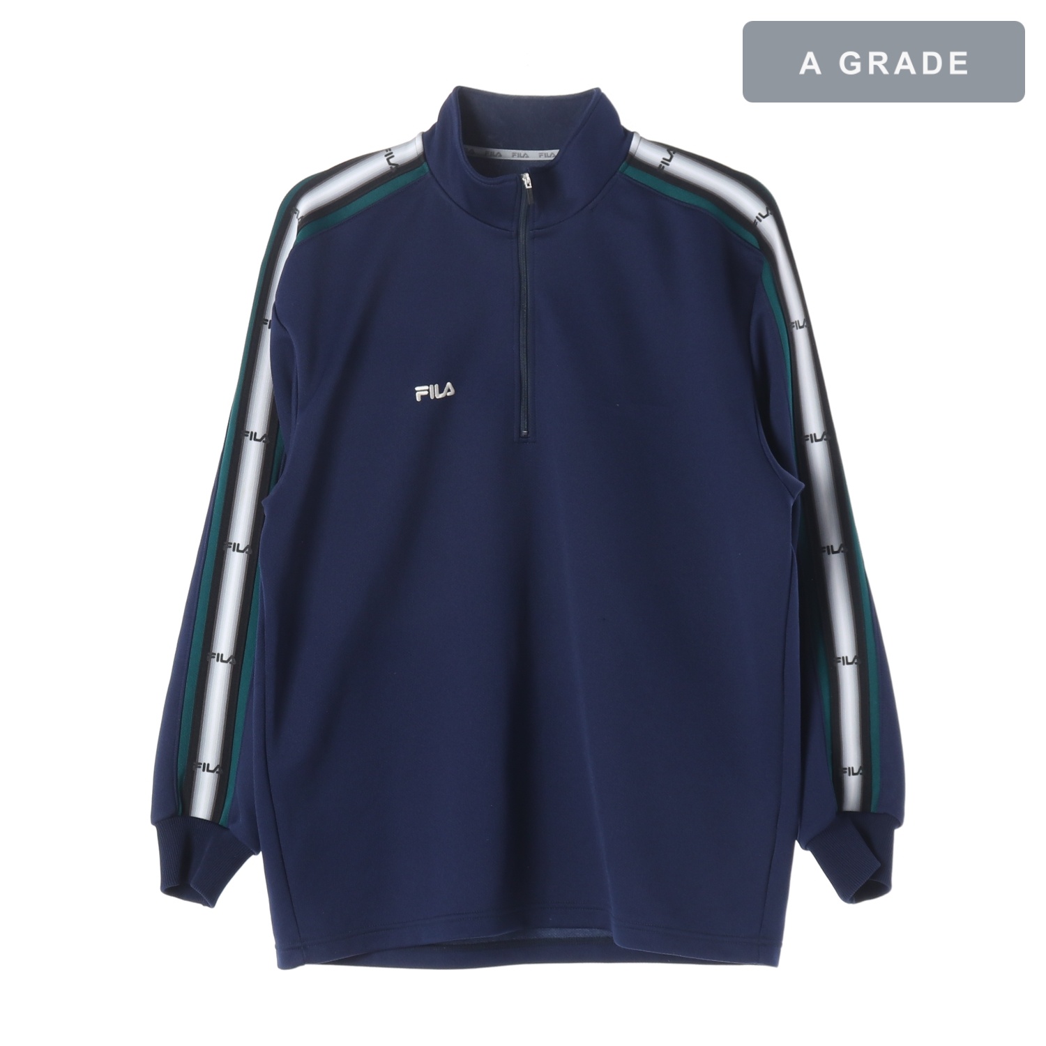 FILA 필라 네이비 컬러블록 쿼터집업 아우터 MAN-XL
