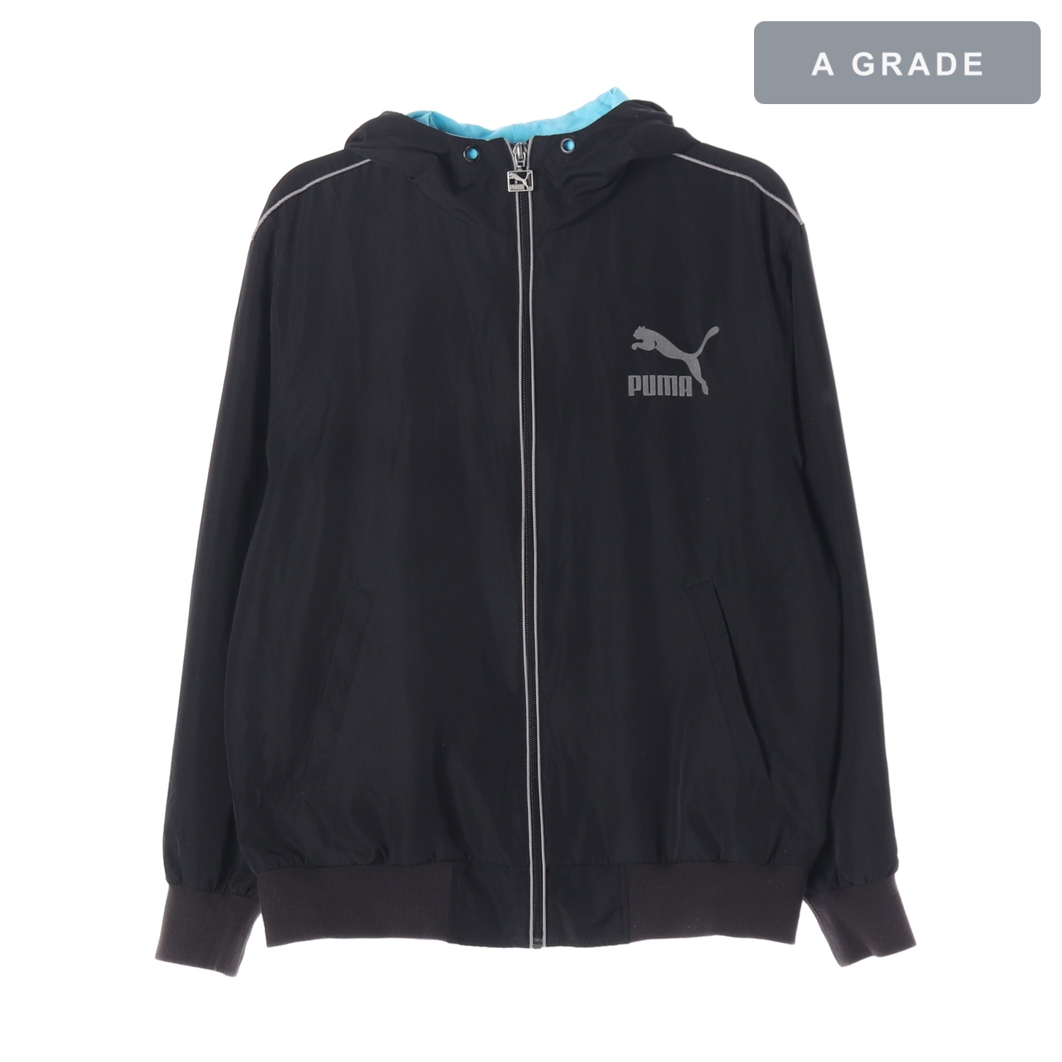 PUMA 퓨마 블랙 로고 프린팅 바람막이 재킷 MAN-L