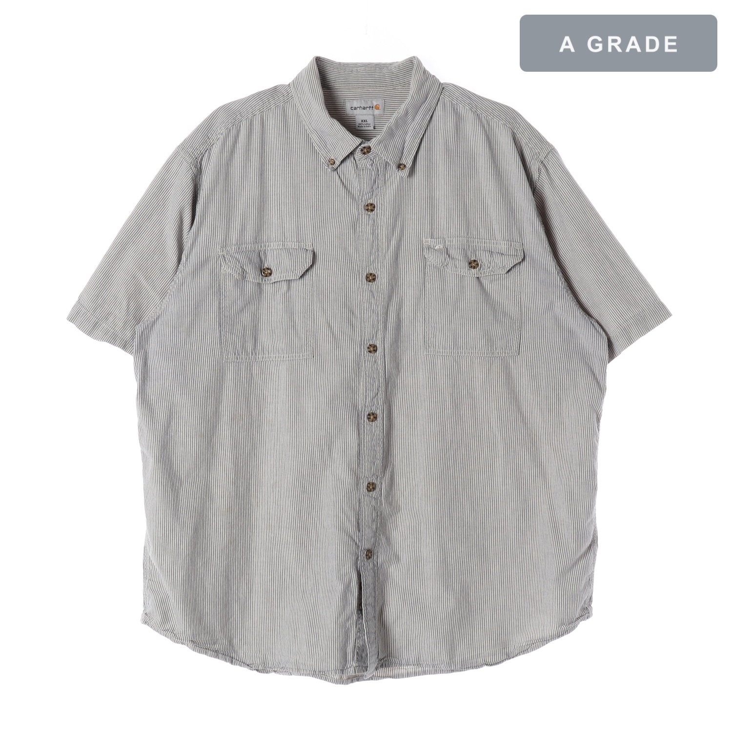 CARHARTT 칼하트 스트라이프 포켓 반팔 셔츠 MAN-XXL