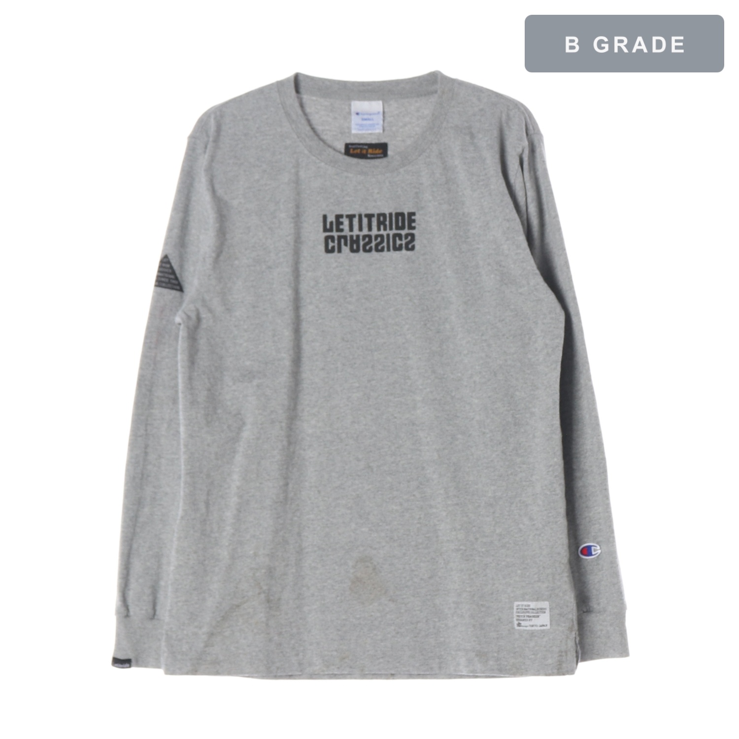 CHAMPION 챔피온 LETITRIDE 프린팅 회색 긴팔 티셔츠 MAN-S
