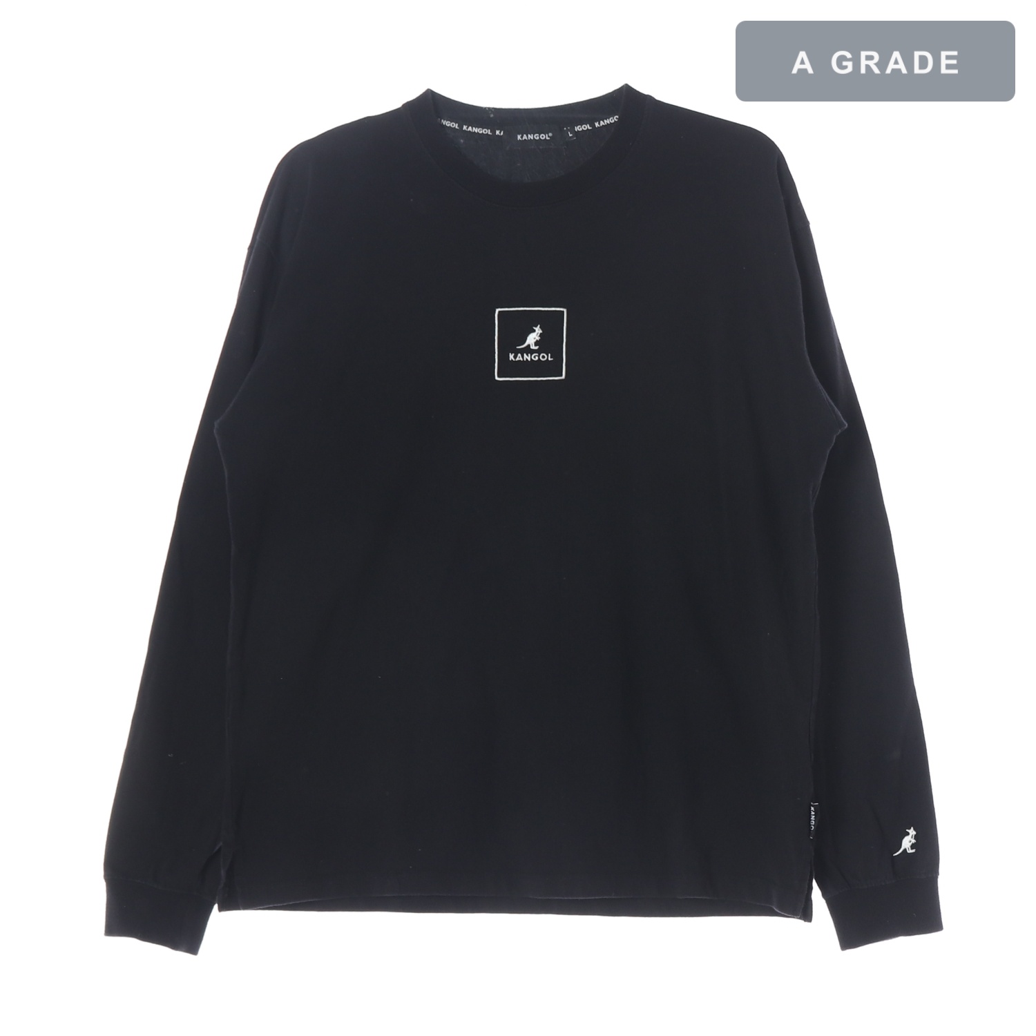 KANGOL 캉골 로고 블랙 긴팔 티셔츠 MAN-L