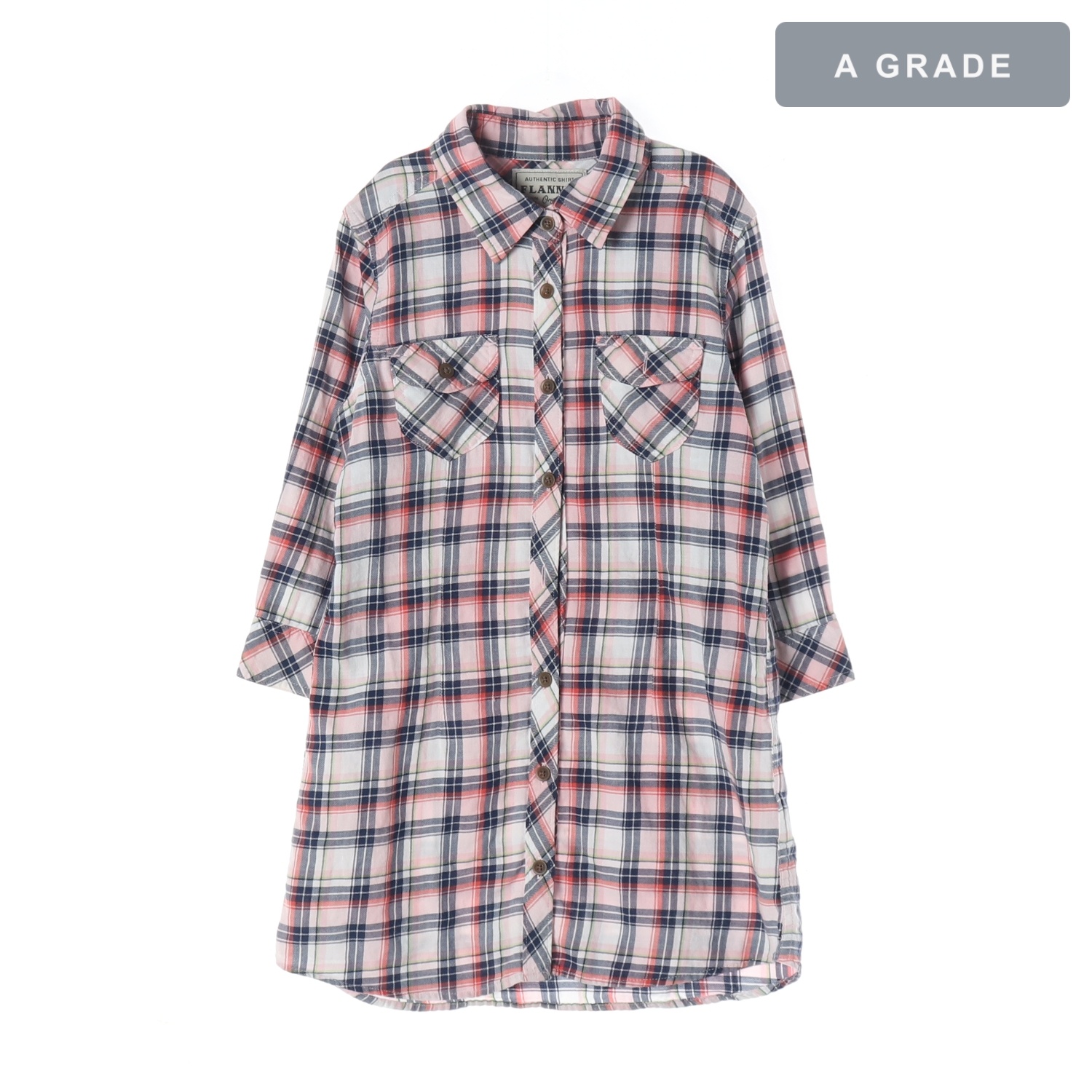 UNIQLO 유니클로 체크 드레스 셔츠 원피스 KIDS-130