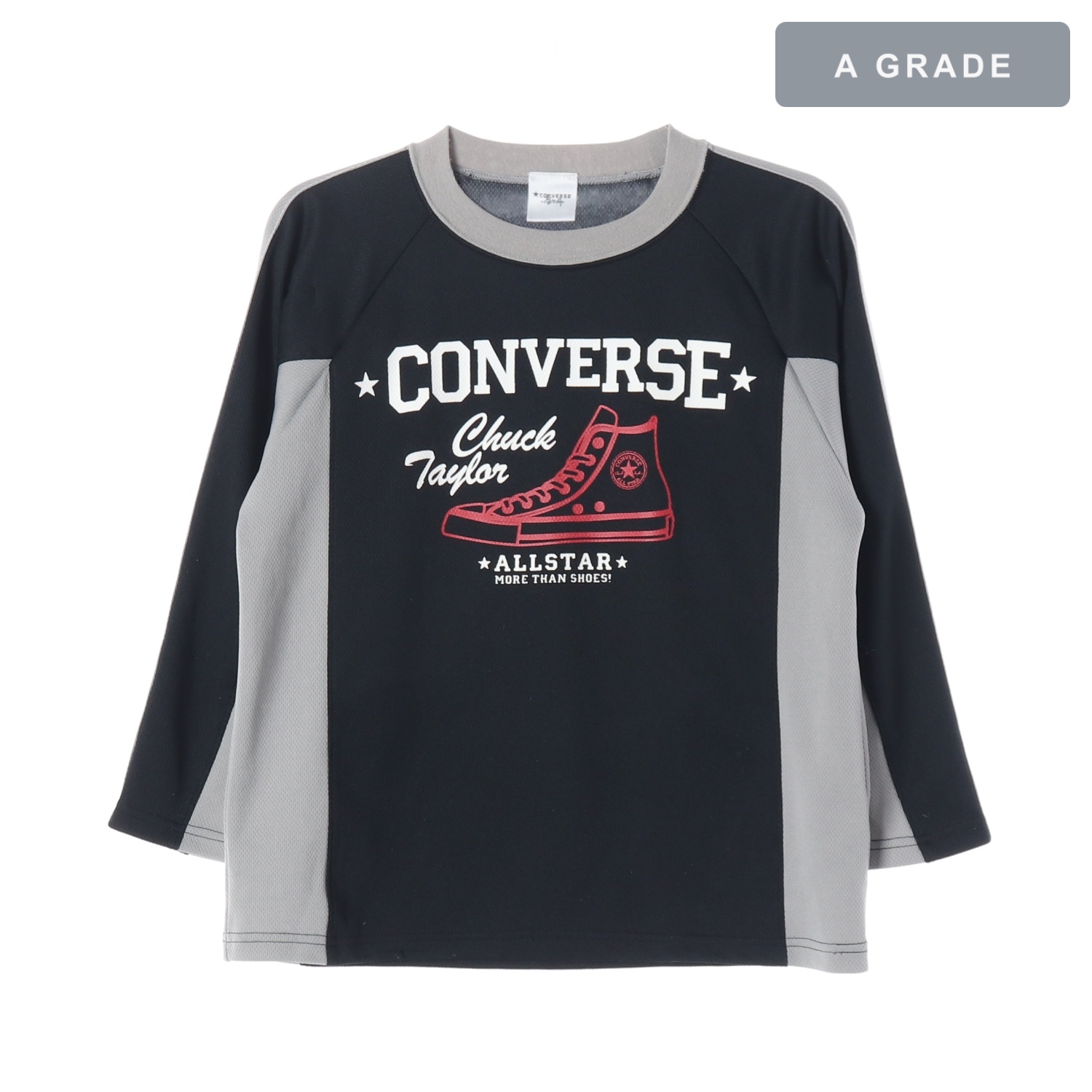 CONVERSE 컨버스 척테일러 블랙 롱슬리브 티셔츠 KIDS-160