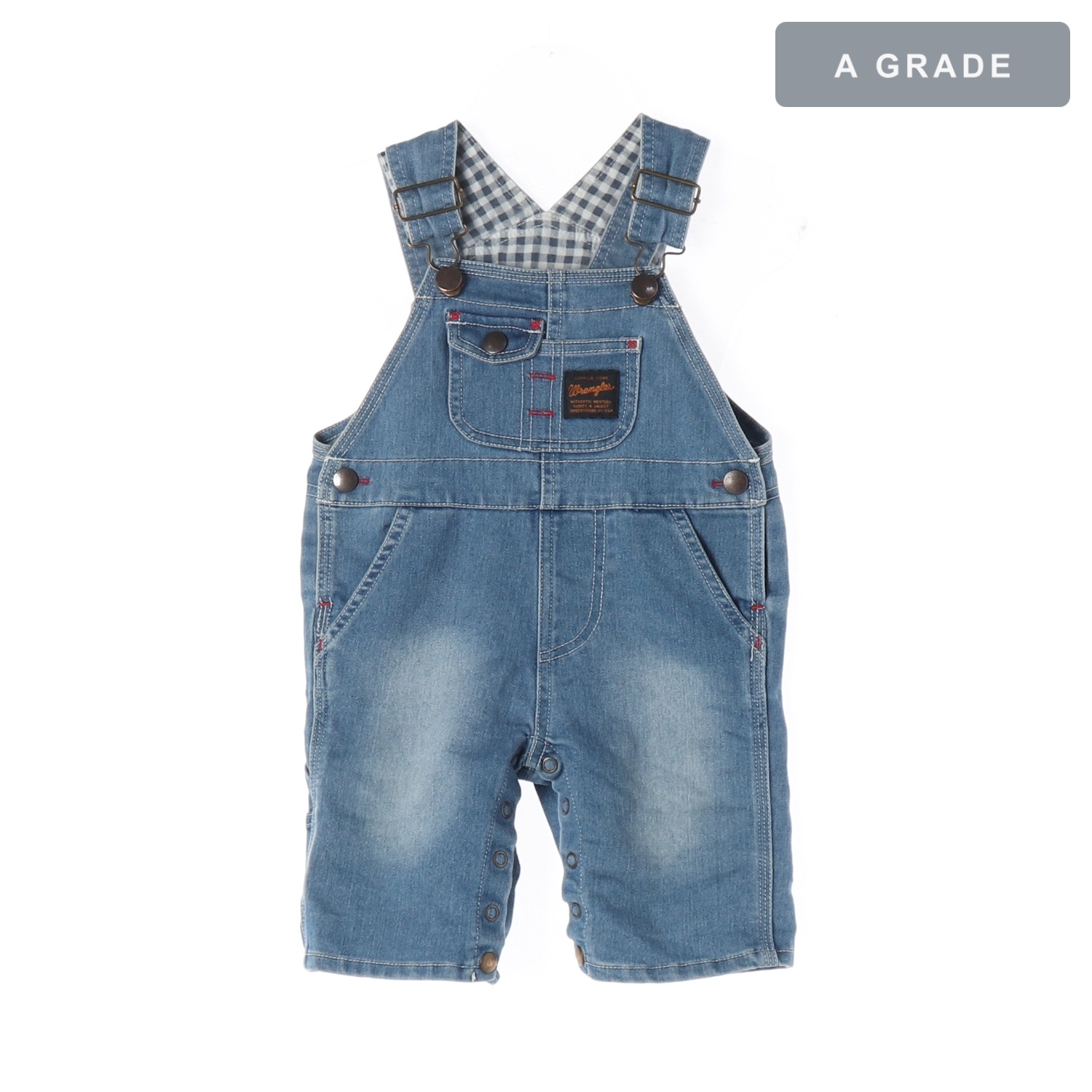 WRANGLER 랭글러 데님 점프수트 멜빵바지 KIDS-80